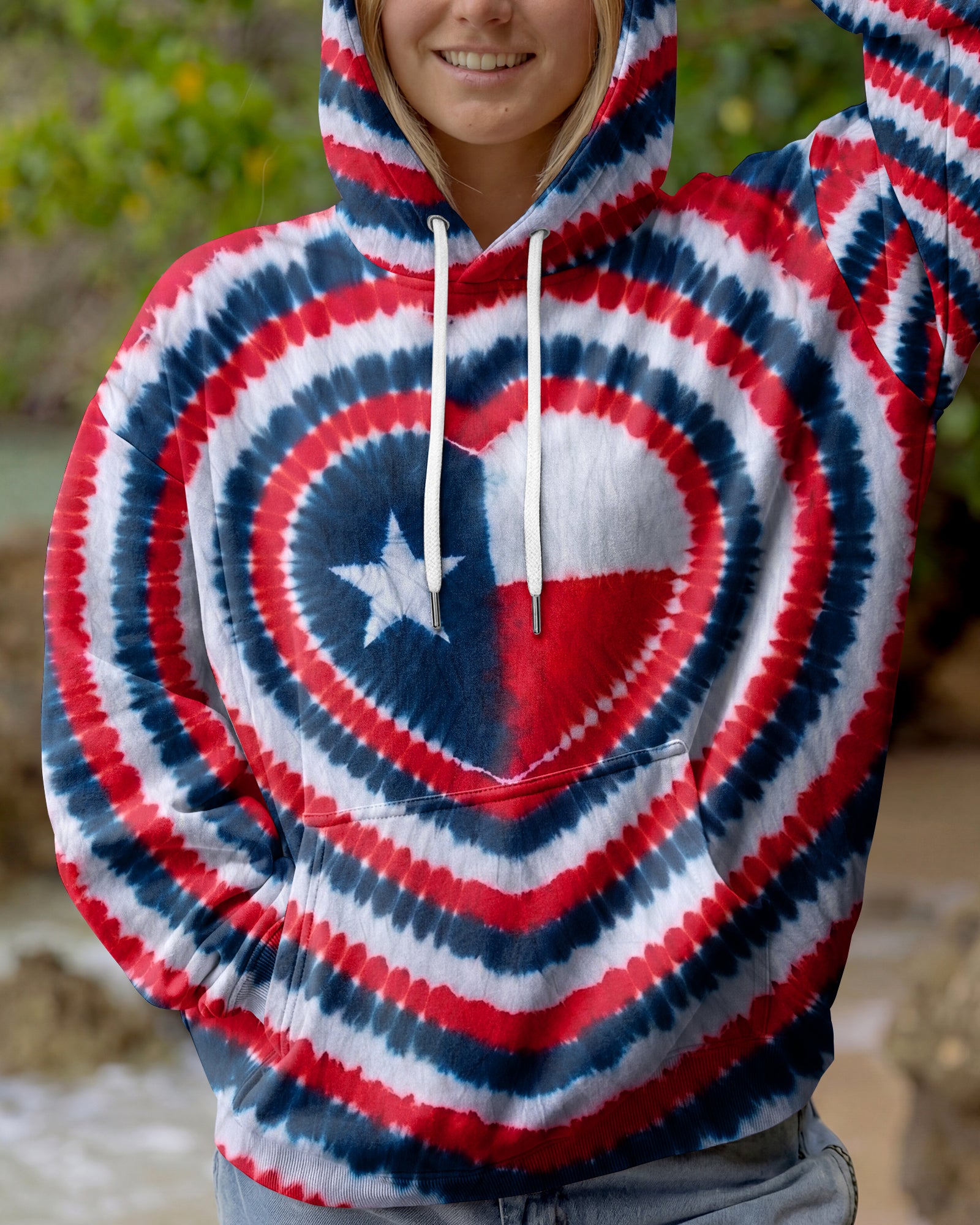 HEART TEXAS STATE RED WHITE & BLUE SWIRL ALL OVER PRINT - TLNO1206262