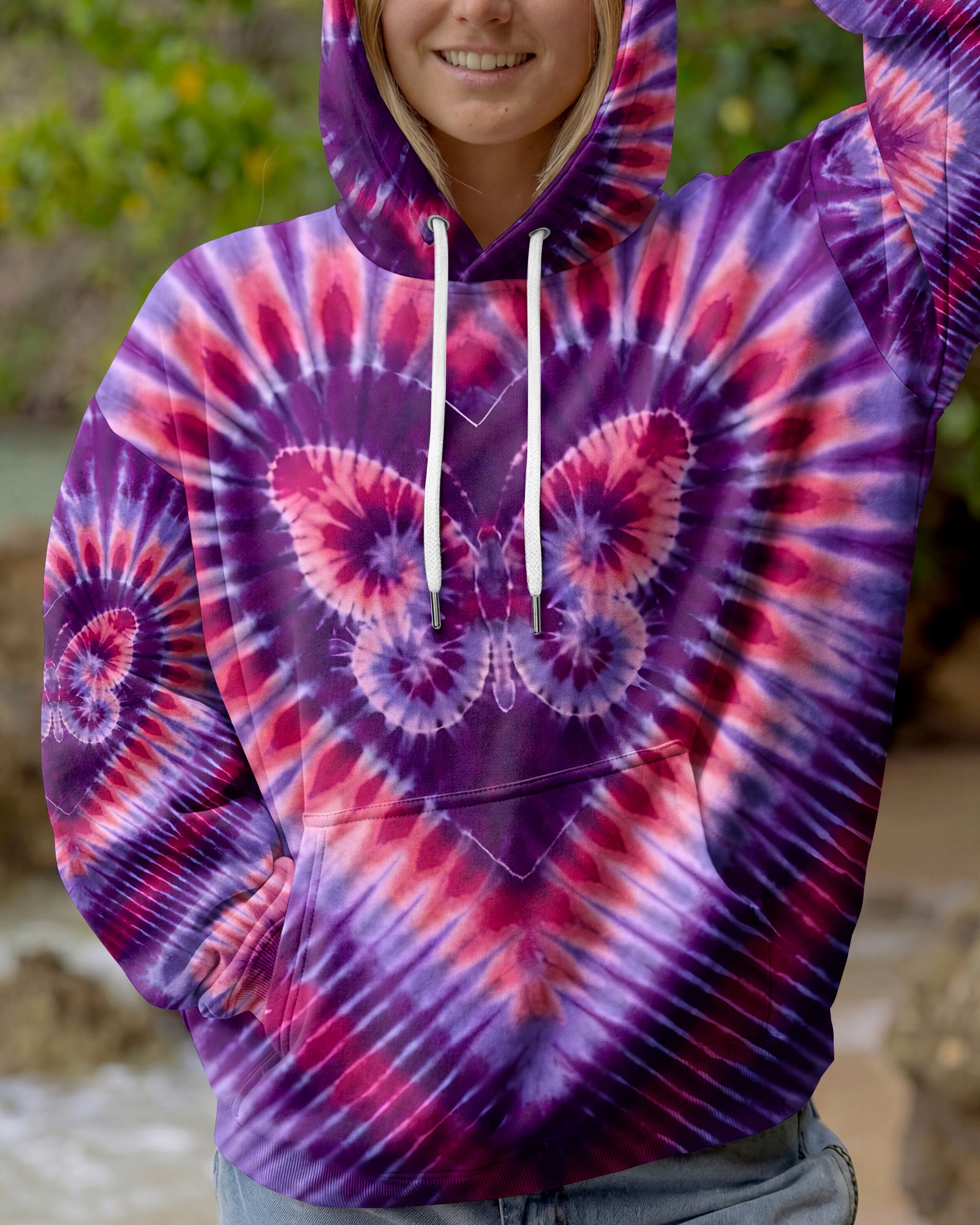 PURPLE BUTTERFLY HEART ALL OVER PRINT - TYQY1603261