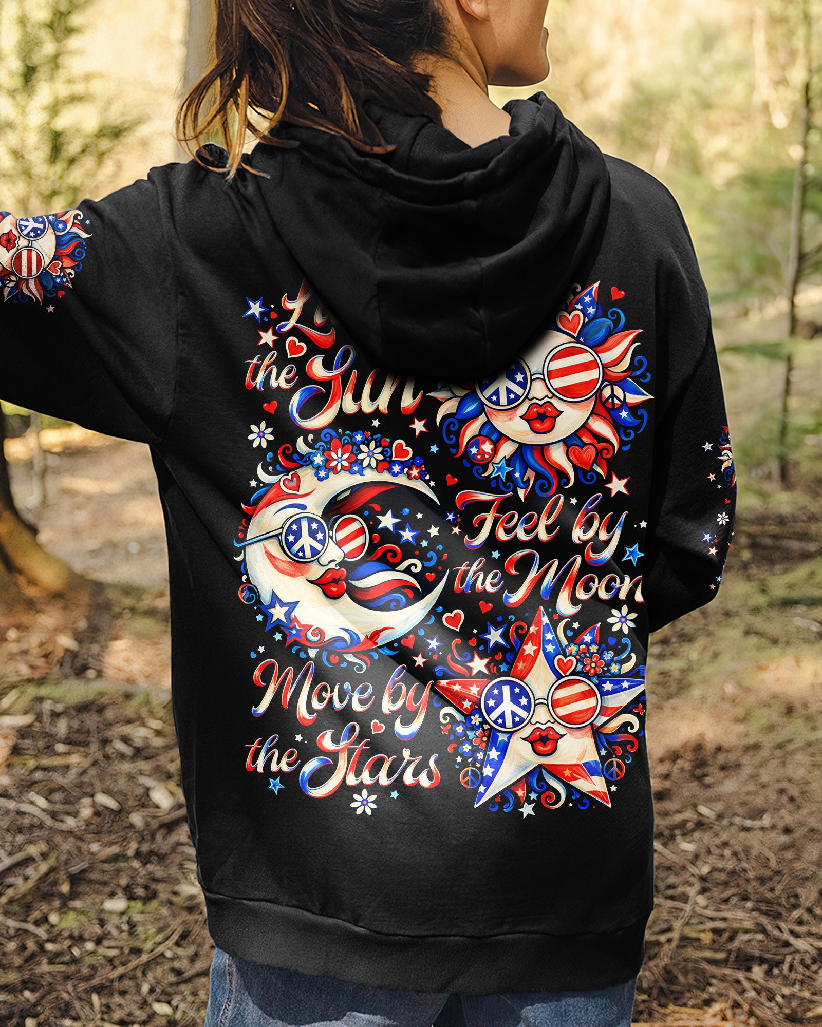 LIVE BY THE SUN RED WHITE & BLUE MOON STAR ALL OVER PRINT - TLNO3103262