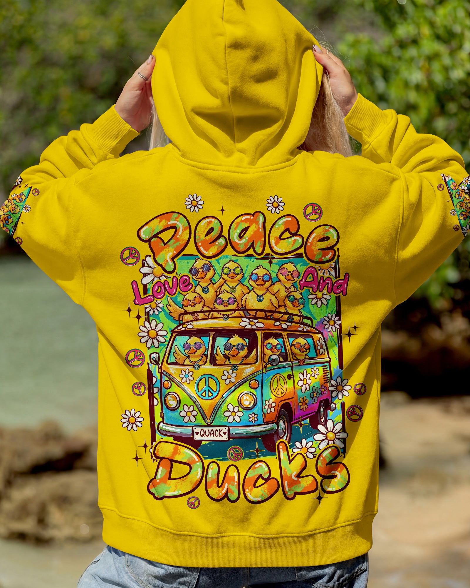 PEACE LOVE AND DUCKS ALL OVER PRINT - TYPQ2407263