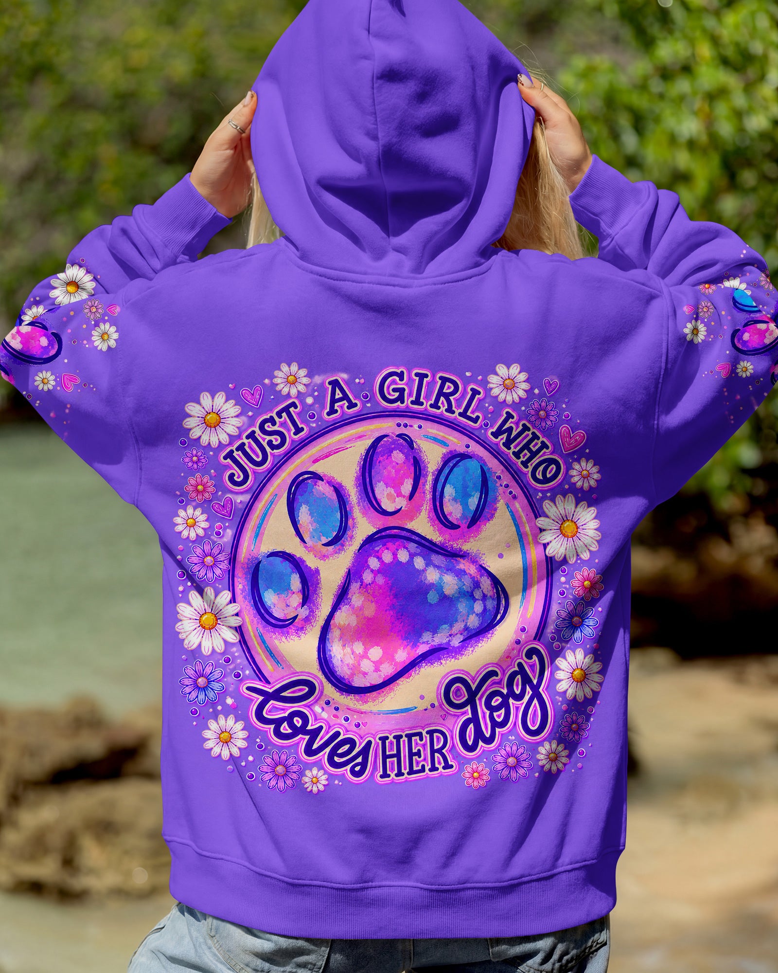JUST A GIRL WHO LOVES HER DOG PAW ALL OVER PRINT  - TLNT0405264