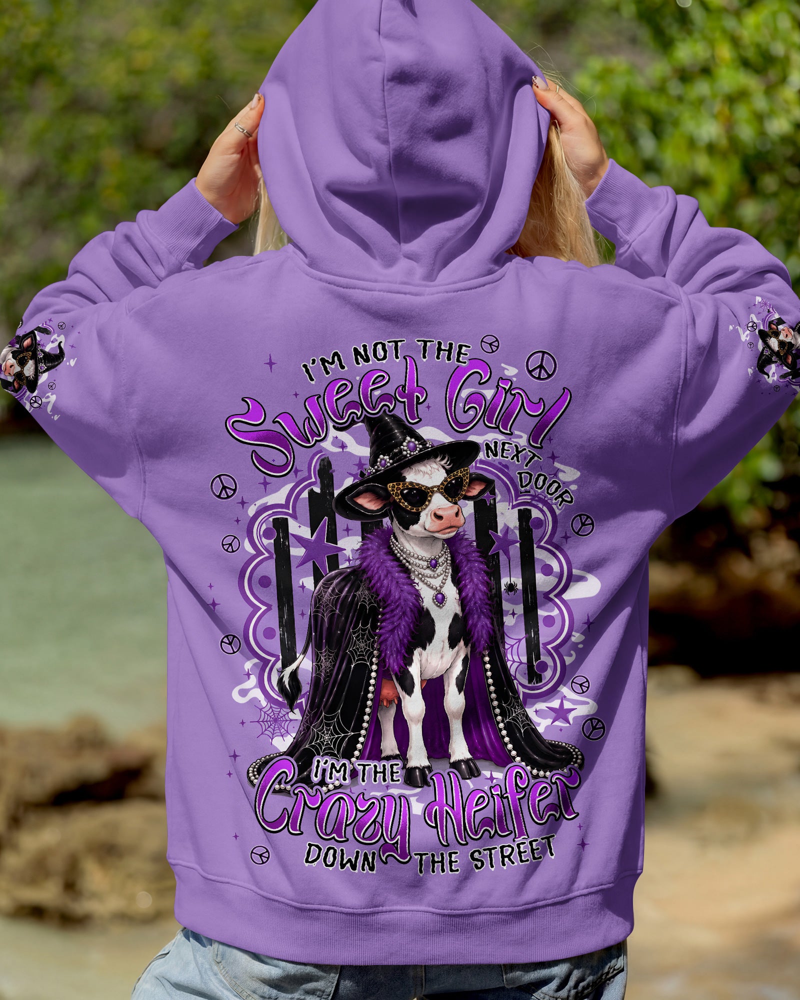 I'M THE CRAZY HEIFER HALLOWEEN COW ALL OVER PRINT - TYPQ1707262