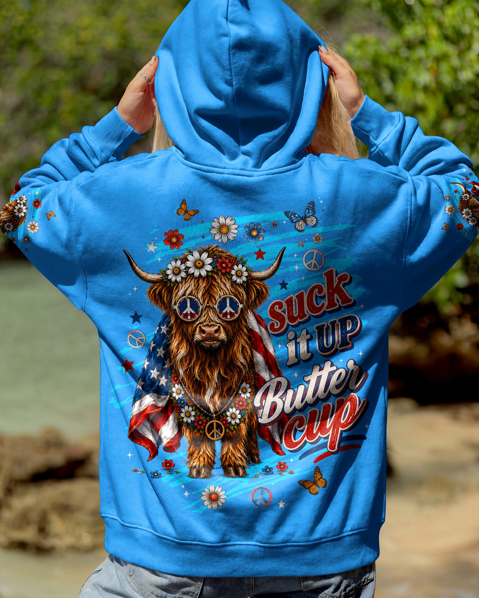 SUCK IT UP BUTTERCUP COW STARS & STRIPES ALL OVER PRINT - TLTW0406264