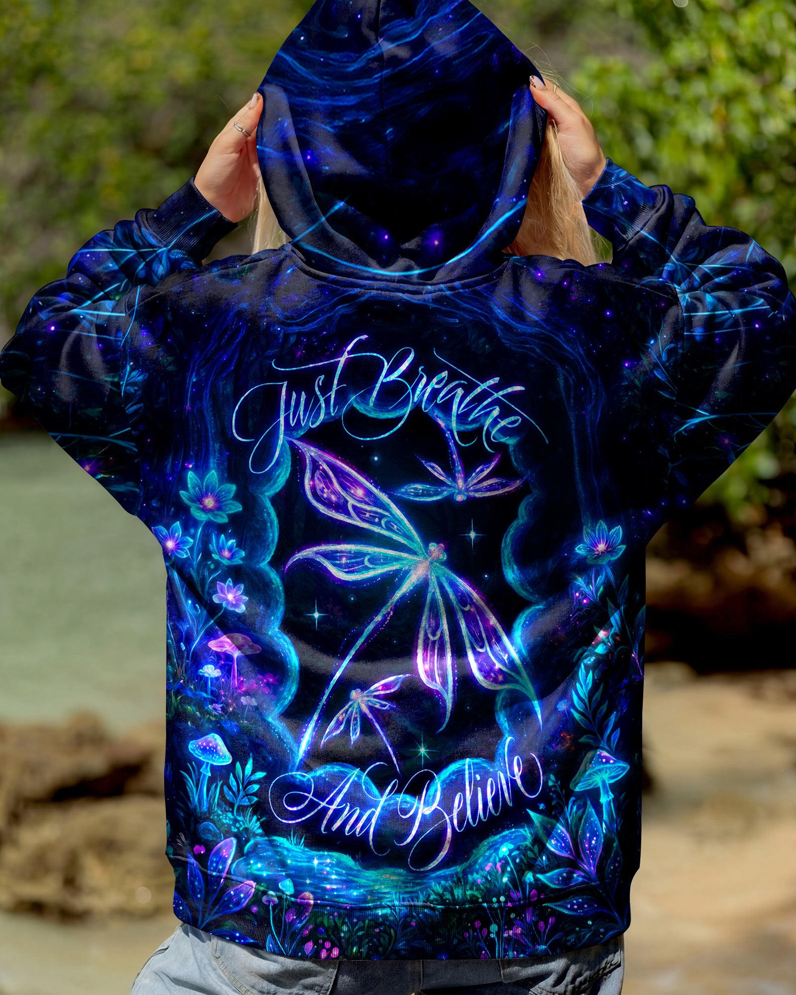 JUST BREATHE AND BELIEVE DRAGONFLY ALL OVER PRINT - RI1405261