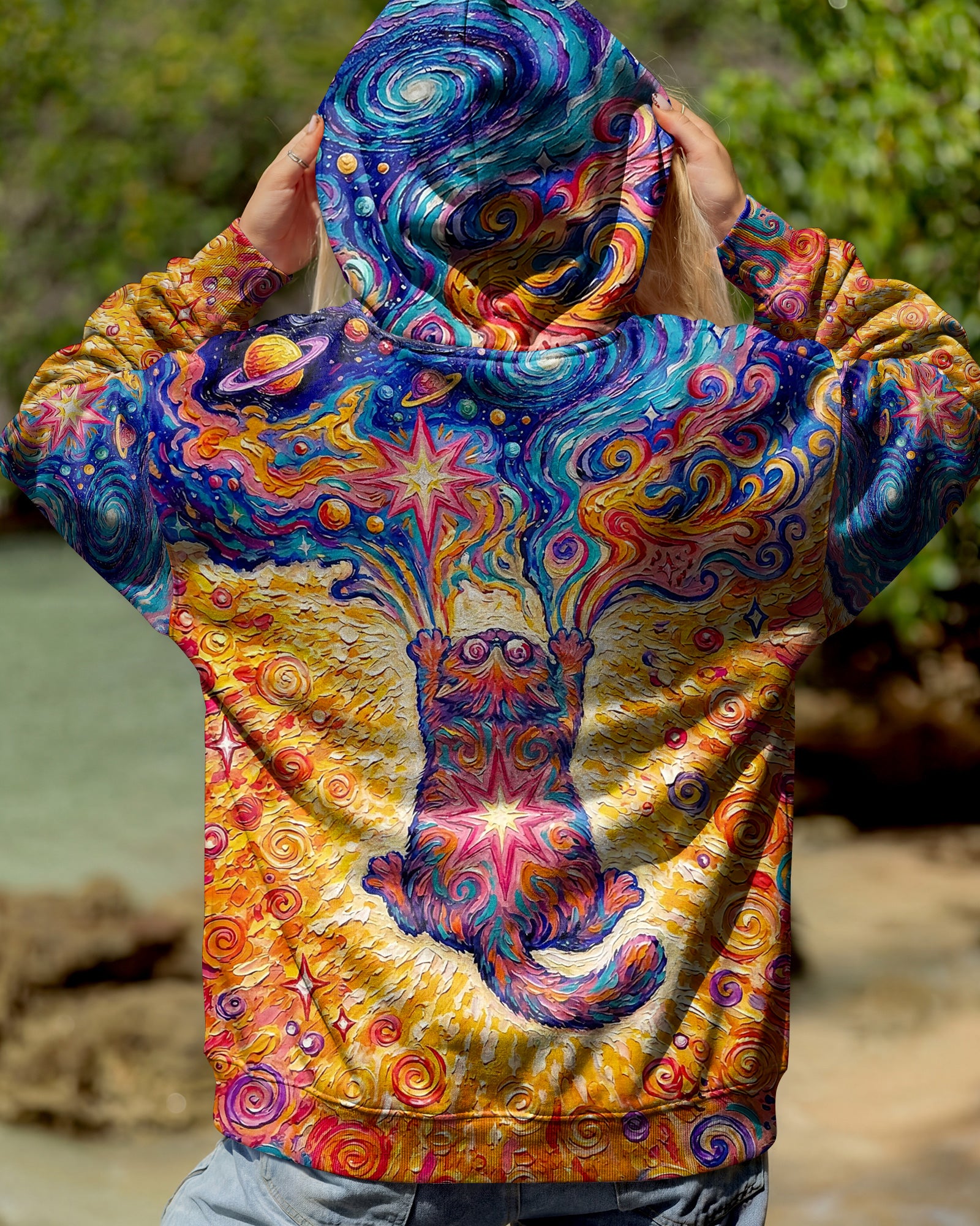 GALAXY CAT BURST SWIRL ALL OVER PRINT - TM0604261