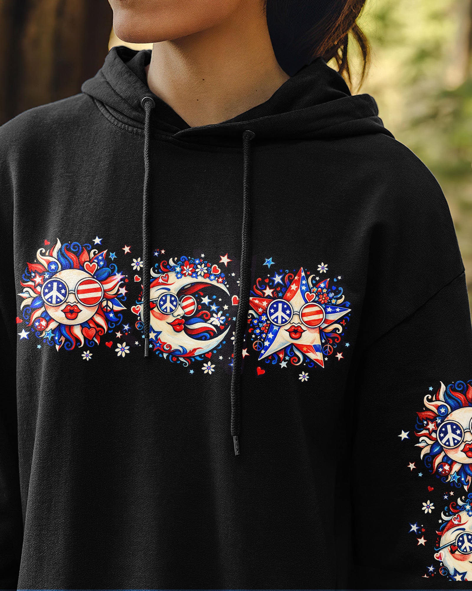 LIVE BY THE SUN RED WHITE & BLUE MOON STAR ALL OVER PRINT - TLNO3103262