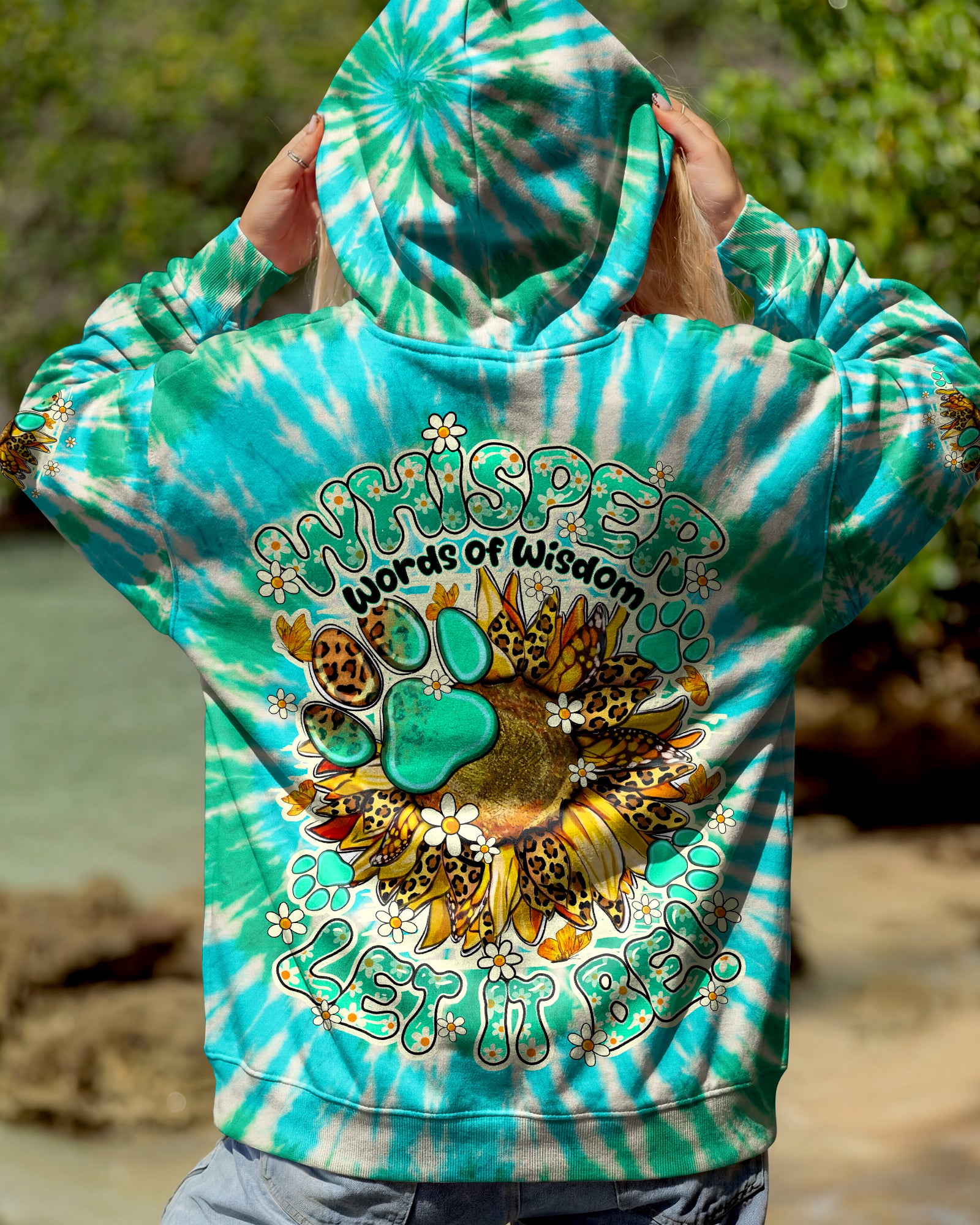 WHISPER WORDS OF WISDOM LET IT BE SUNFLOWER PAW ALL OVER PRINT - TY3005261