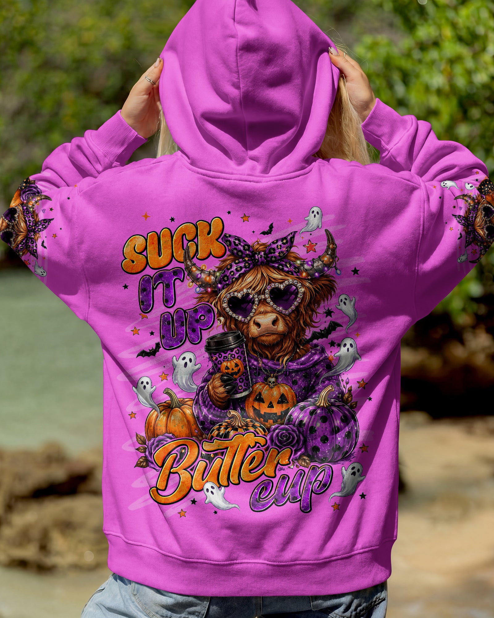 SUCK IT UP BUTTERCUP HIGHLAND COW HALLOWEEN ALL OVER PRINT  - TLNT2207261