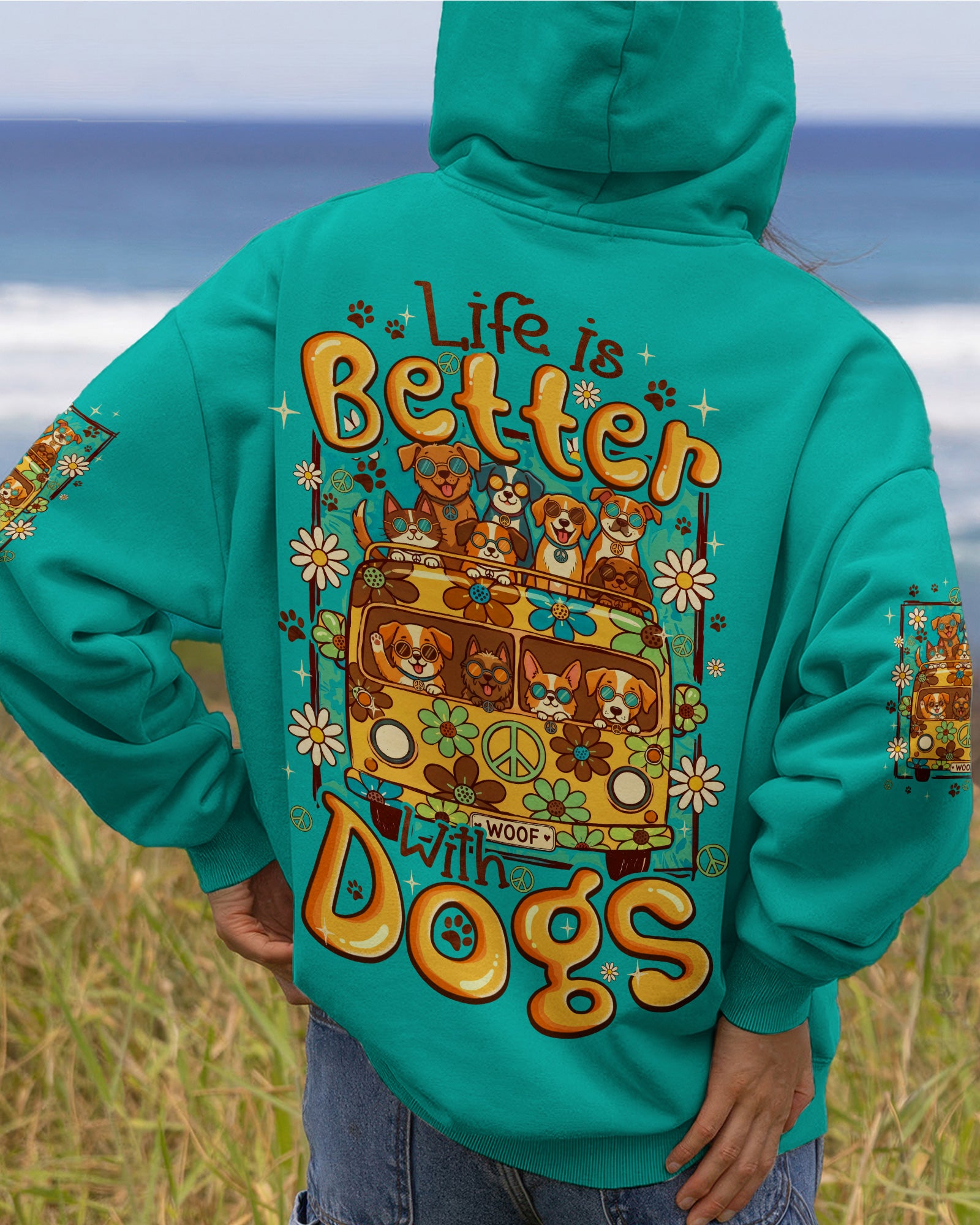 LIFE IS BETTER WITH DOGS ALL OVER PRINT - TYQY0807263