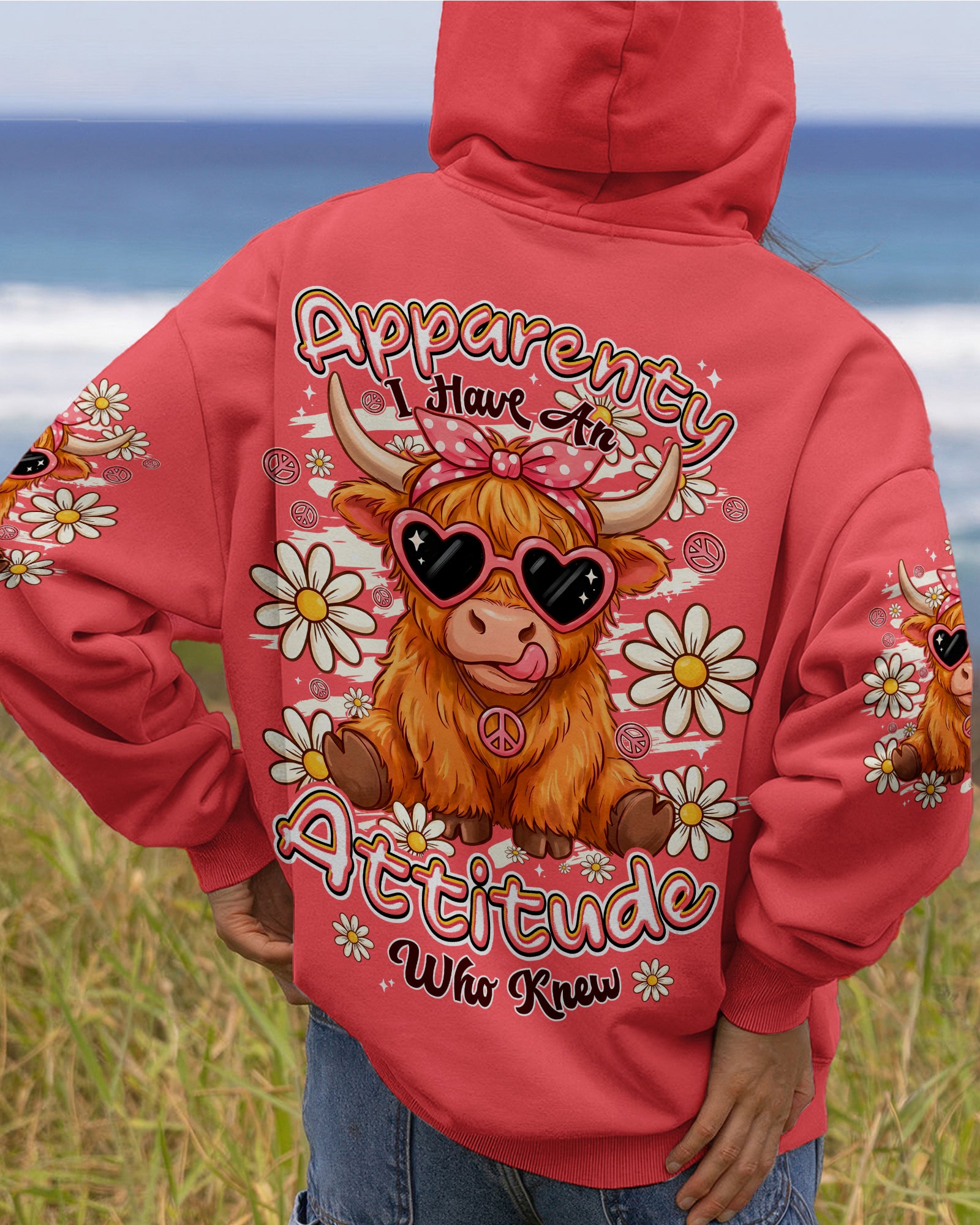 APPARENTLY I HAVE AN ATTITUDE WHO KNEW COW ALL OVER PRINT - TYPQ2206261