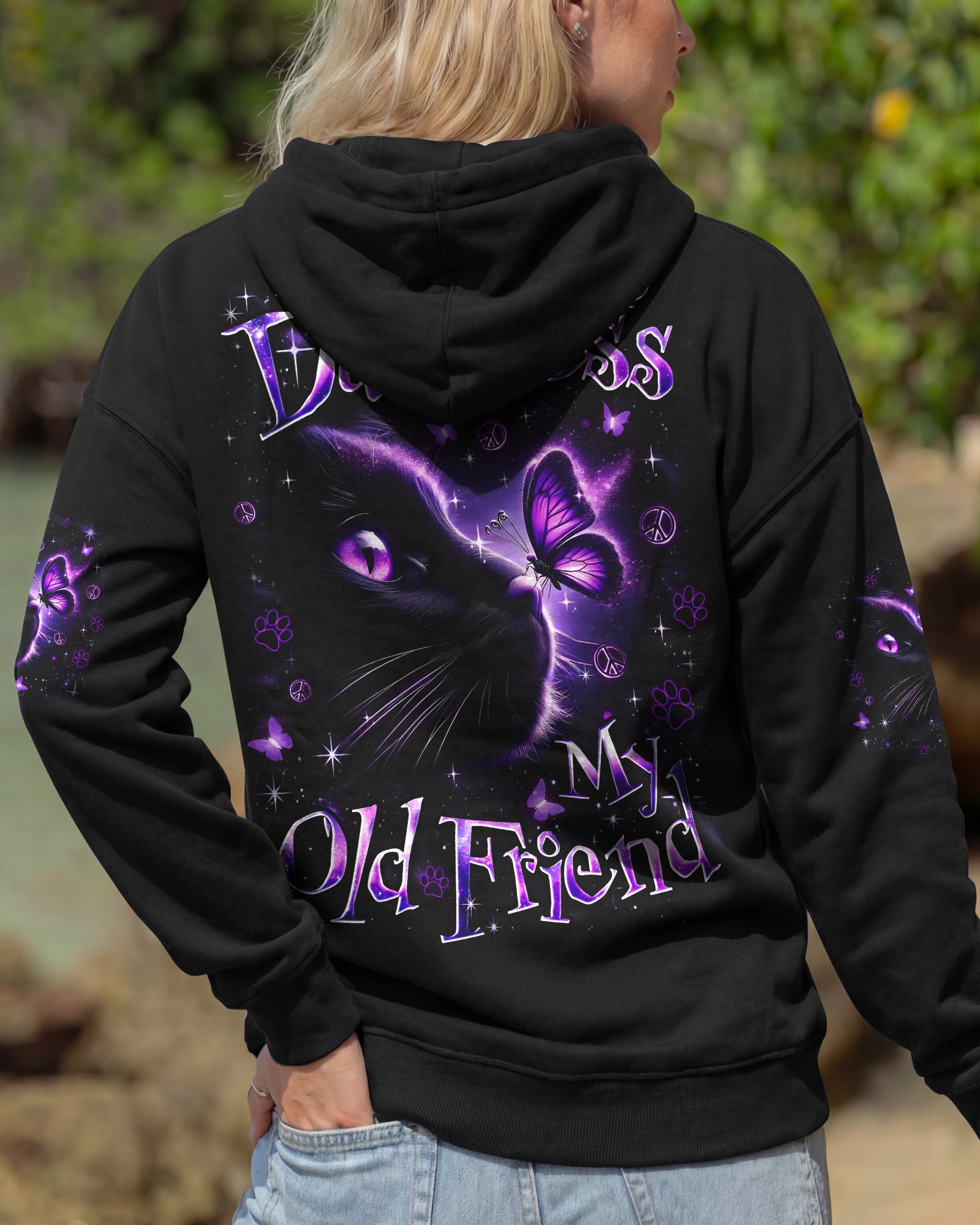 HELLO DARKNESS MY OLD FRIEND CAT AND BUTTERFLY ALL OVER PRINT - TYQY1203262