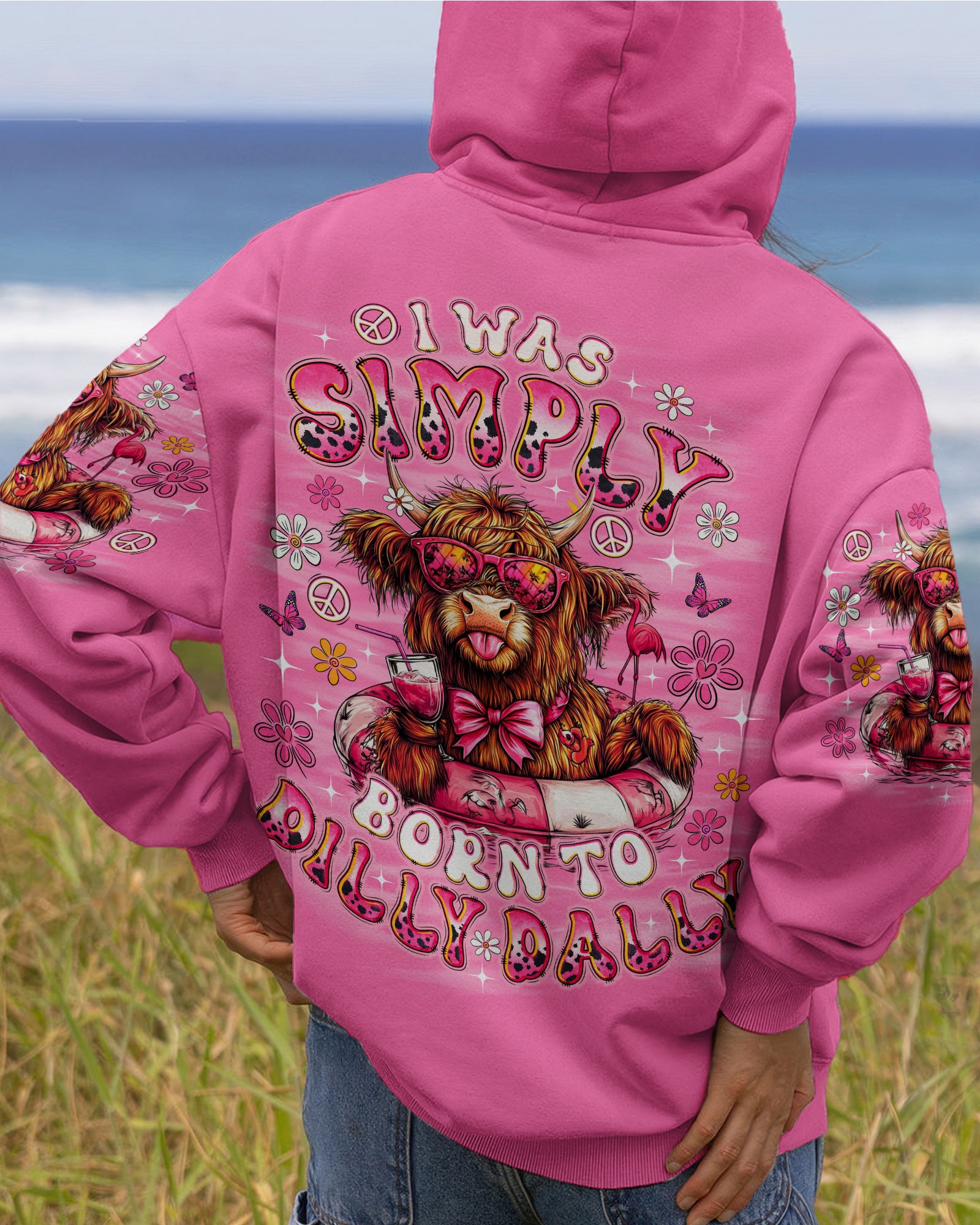 I WAS SIMPLY BORN TO DILLY DALLY COW  ALL OVER PRINT - TLNO1605262