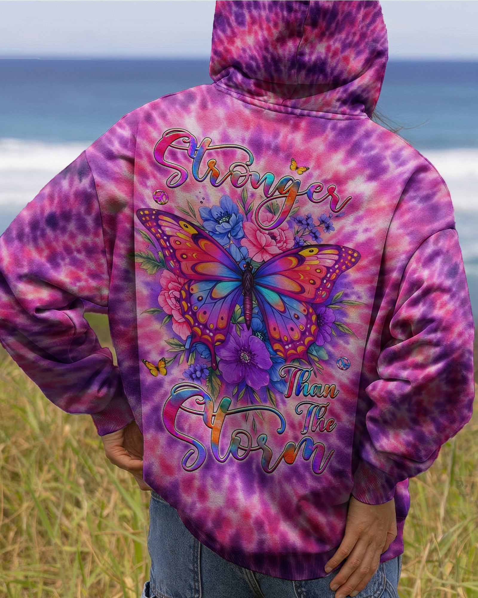 STRONGER THAN THE STORM BUTTERFLY SWIRL ALL OVER PRINT  - TLHG3003261