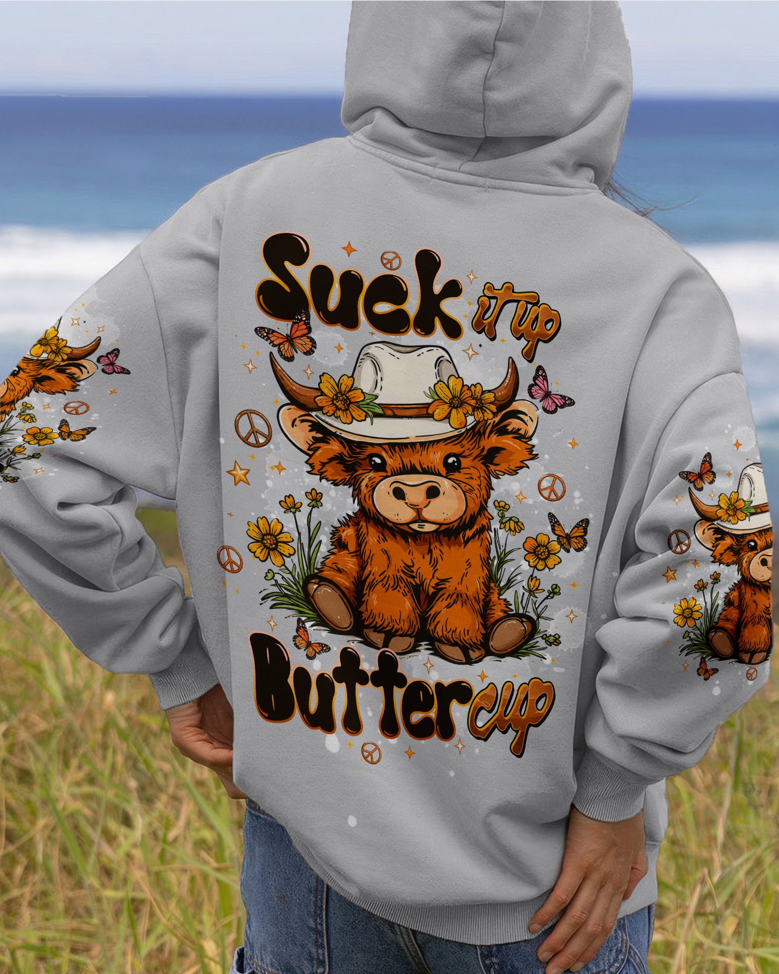SUCK IT UP BUTTERCUP HIGHLAND COW ALL OVER PRINT  - TLTW1006262