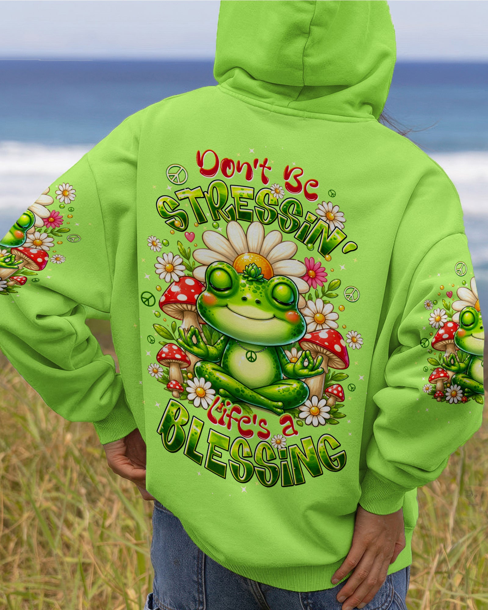 DON'T BE STRESSIN' FROG ALL OVER PRINT - TLTW1307263