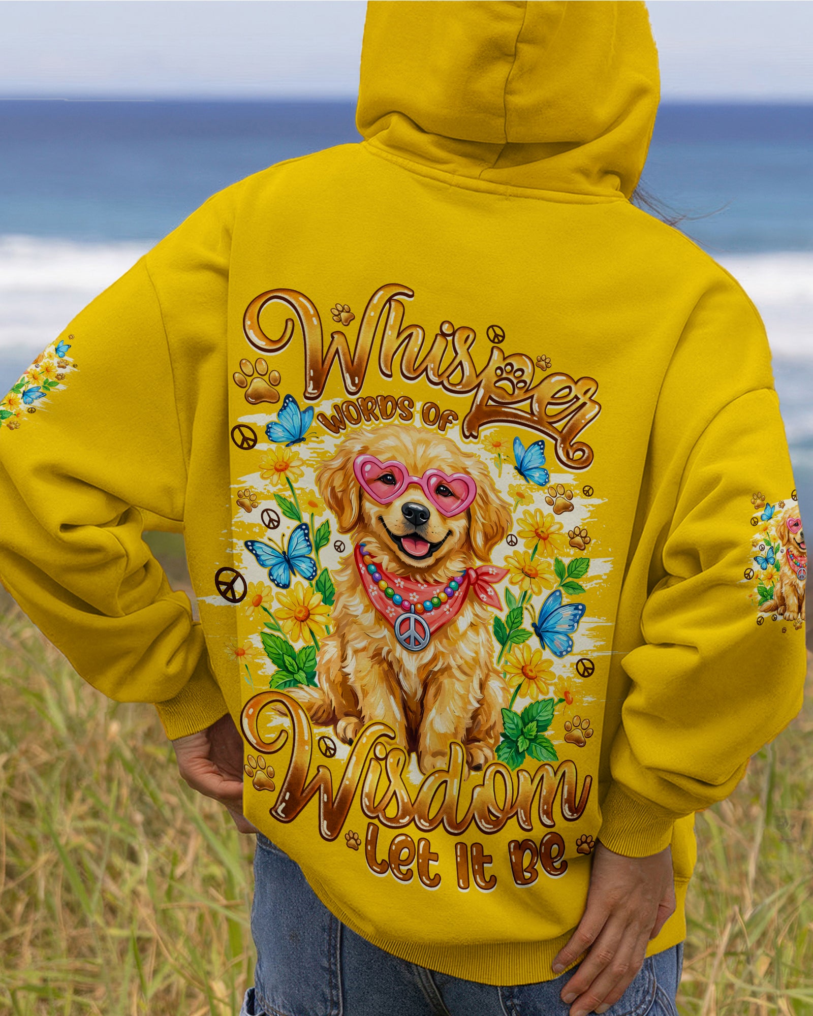 WHISPER WORDS OF WISDOM LET IT BE GOLDEN RETRIEVER PUPPY DOG ALL OVER PRINT - TYQY1105262