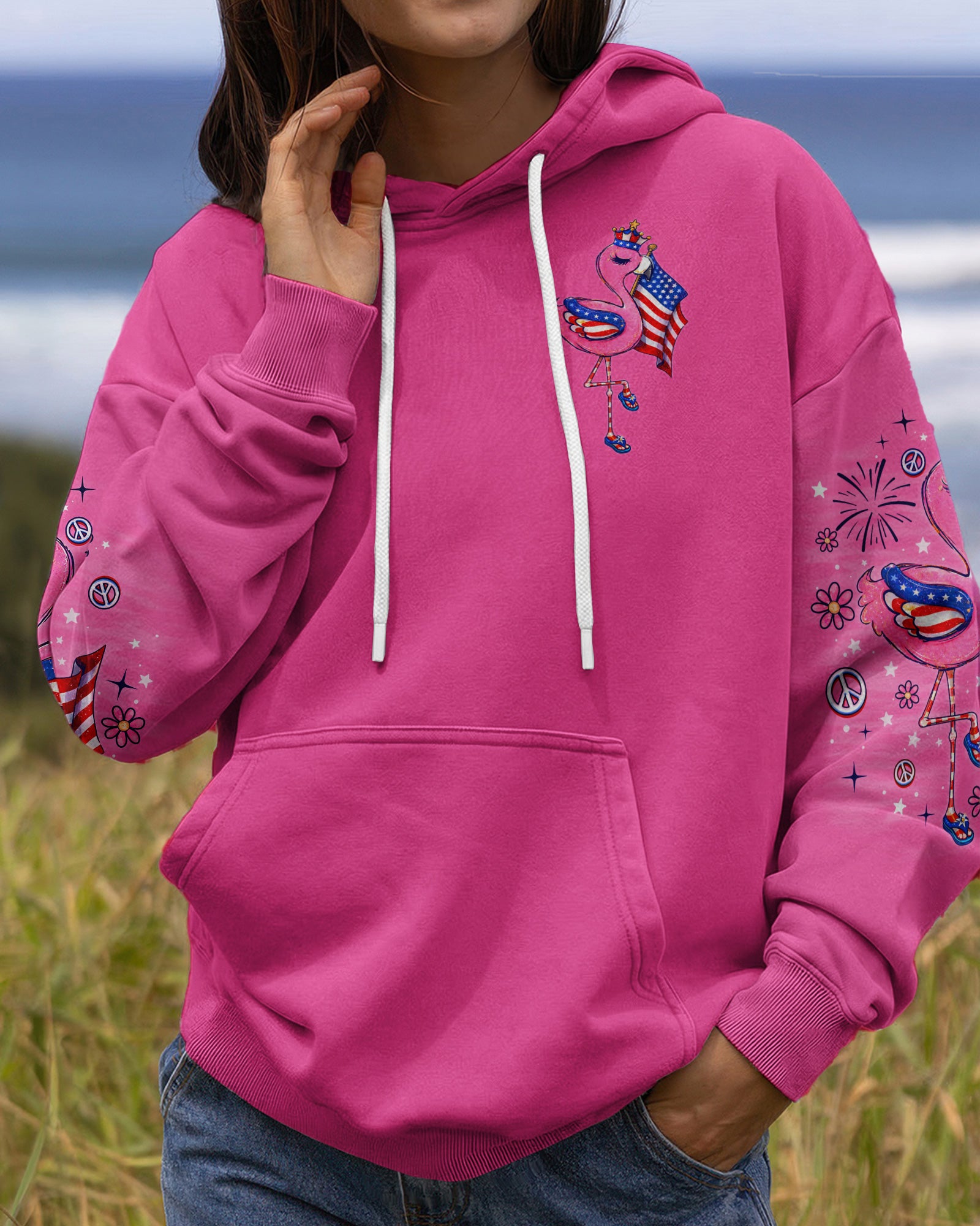 PROUD TO BE AN AMERIMINGO FLAMINGO ALL OVER PRINT  - TLNO2403262
