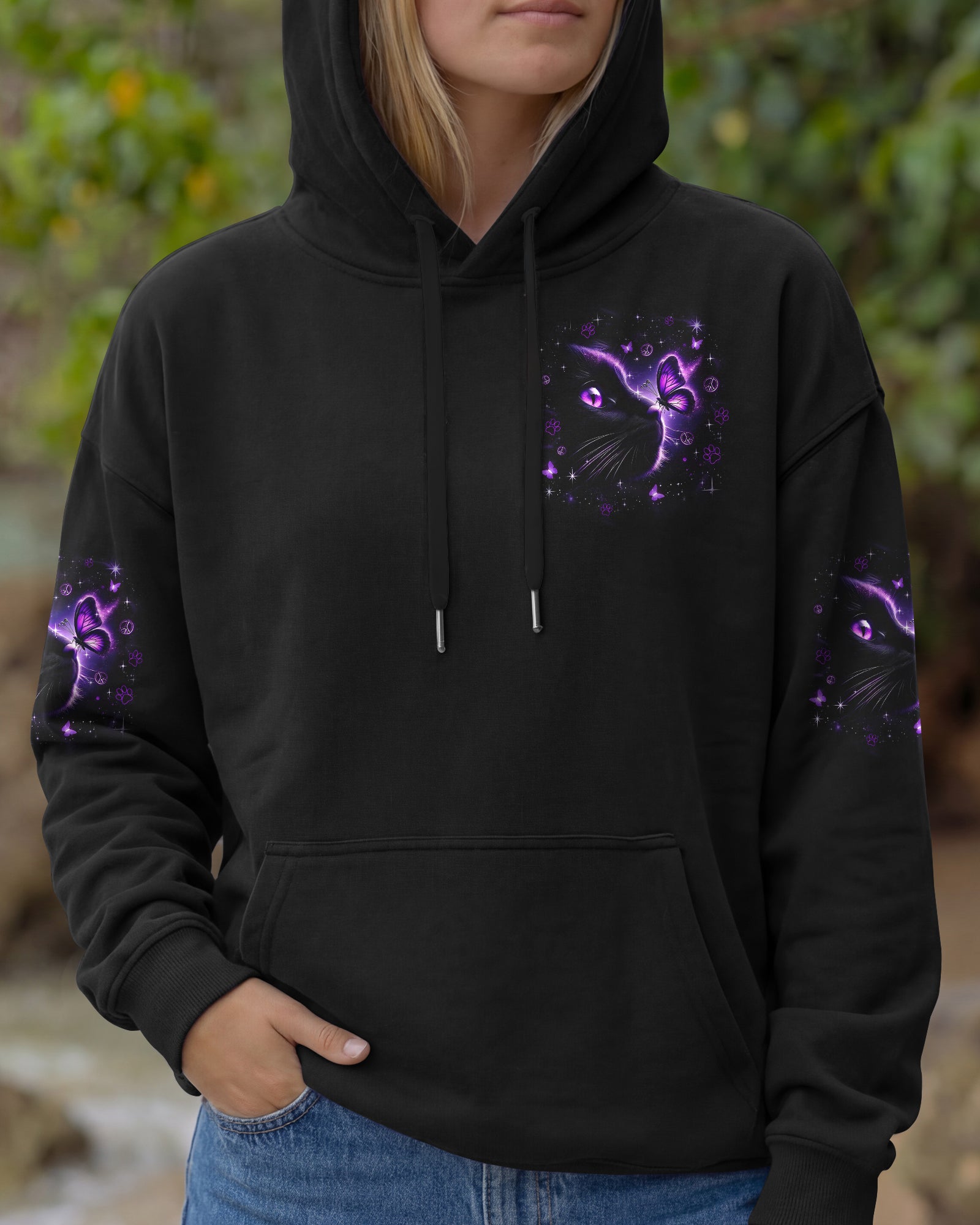 HELLO DARKNESS MY OLD FRIEND CAT AND BUTTERFLY ALL OVER PRINT - TYQY1203262