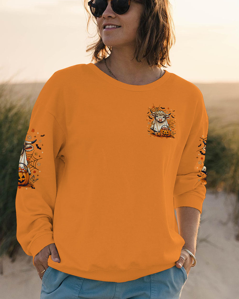 BULLSHEET MOO I MEAN BOO HALLOWEEN COW ALL OVER PRINT - TLTR0808251
