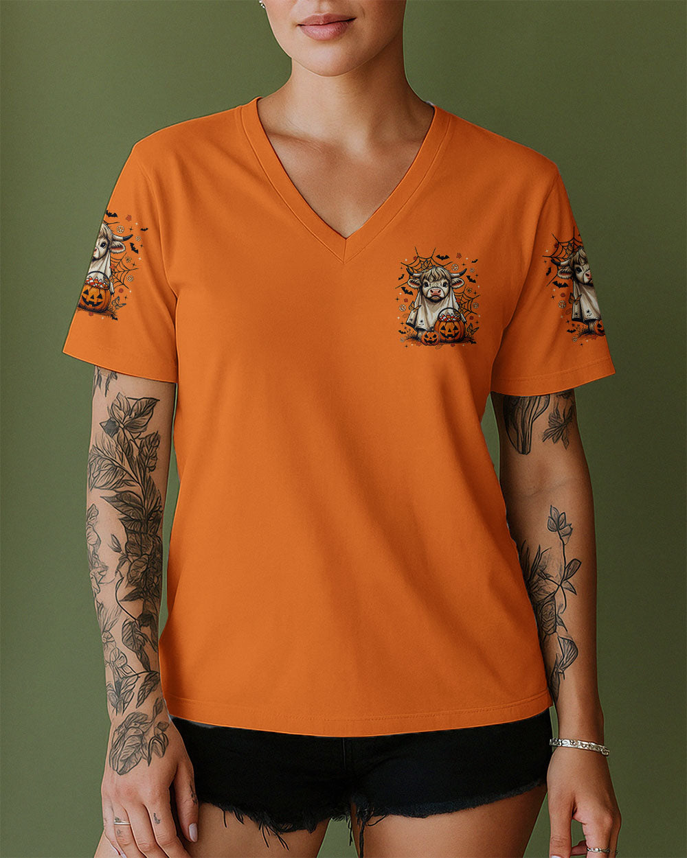 BULLSHEET MOO I MEAN BOO HALLOWEEN COW ALL OVER PRINT - TLTR0808251
