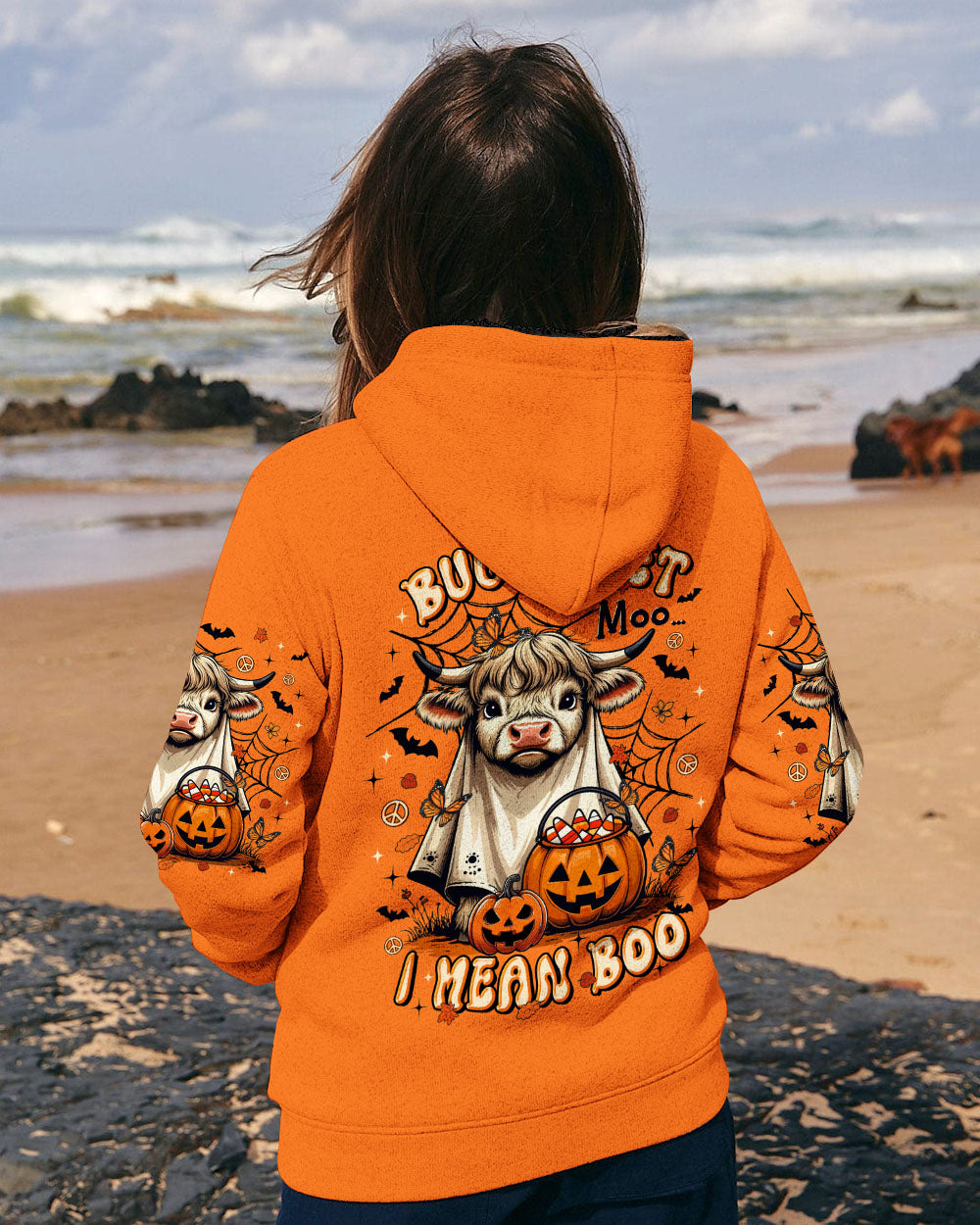 BULLSHEET MOO I MEAN BOO HALLOWEEN COW ALL OVER PRINT - TLTR0808251