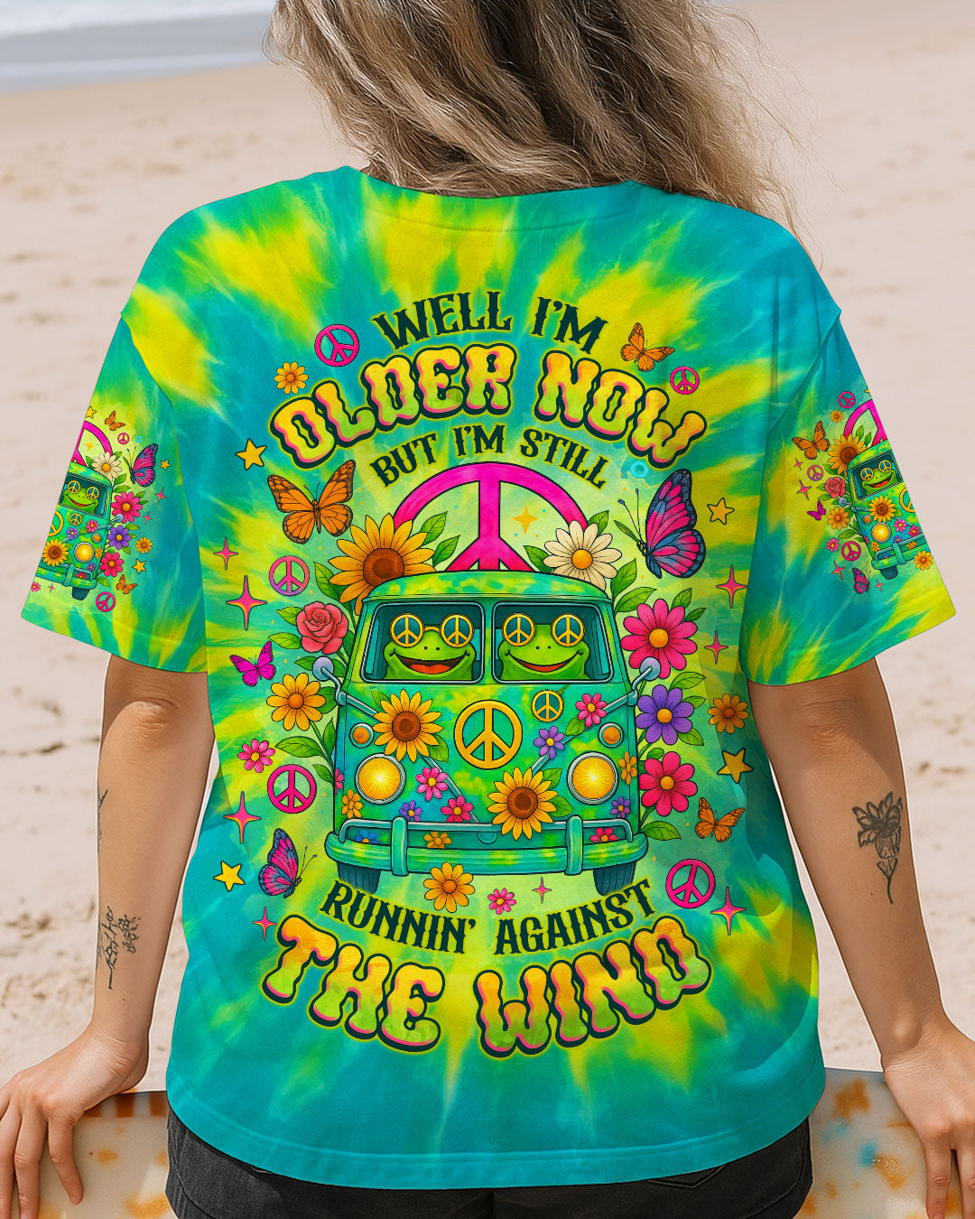 RUNNING AGAINST THE WIND FROG BUS TIE DYE  ALL OVER PRINT - TLNZ1405252