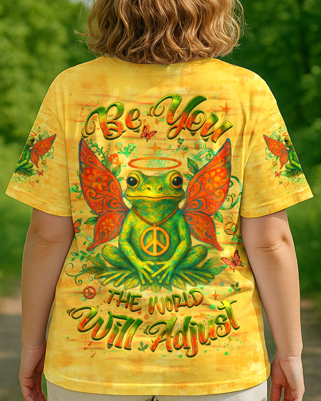 BE YOU THE WORLD WILL ADJUST FROG ALL OVER PRINT - YHHG2905254