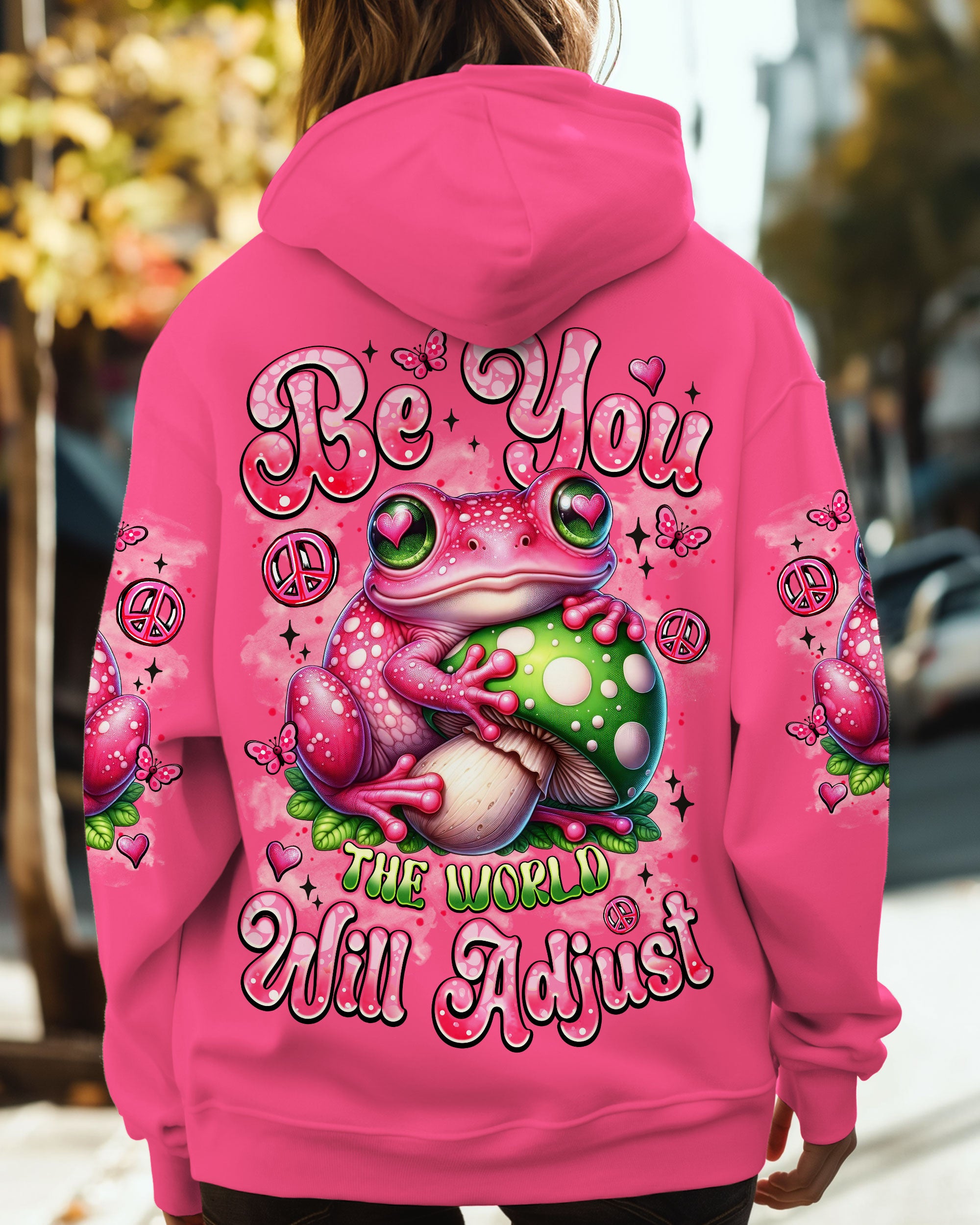 BE YOU THE WORLD WILL ADJUST FROG MUSHROOM ALL OVER PRINT - TYTM2606251