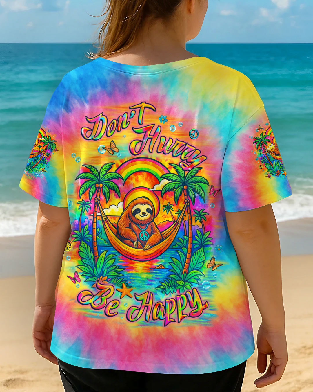 DON'T HURRY BE HAPPY SLOTH ALL OVER PRINT - YHLT0407252