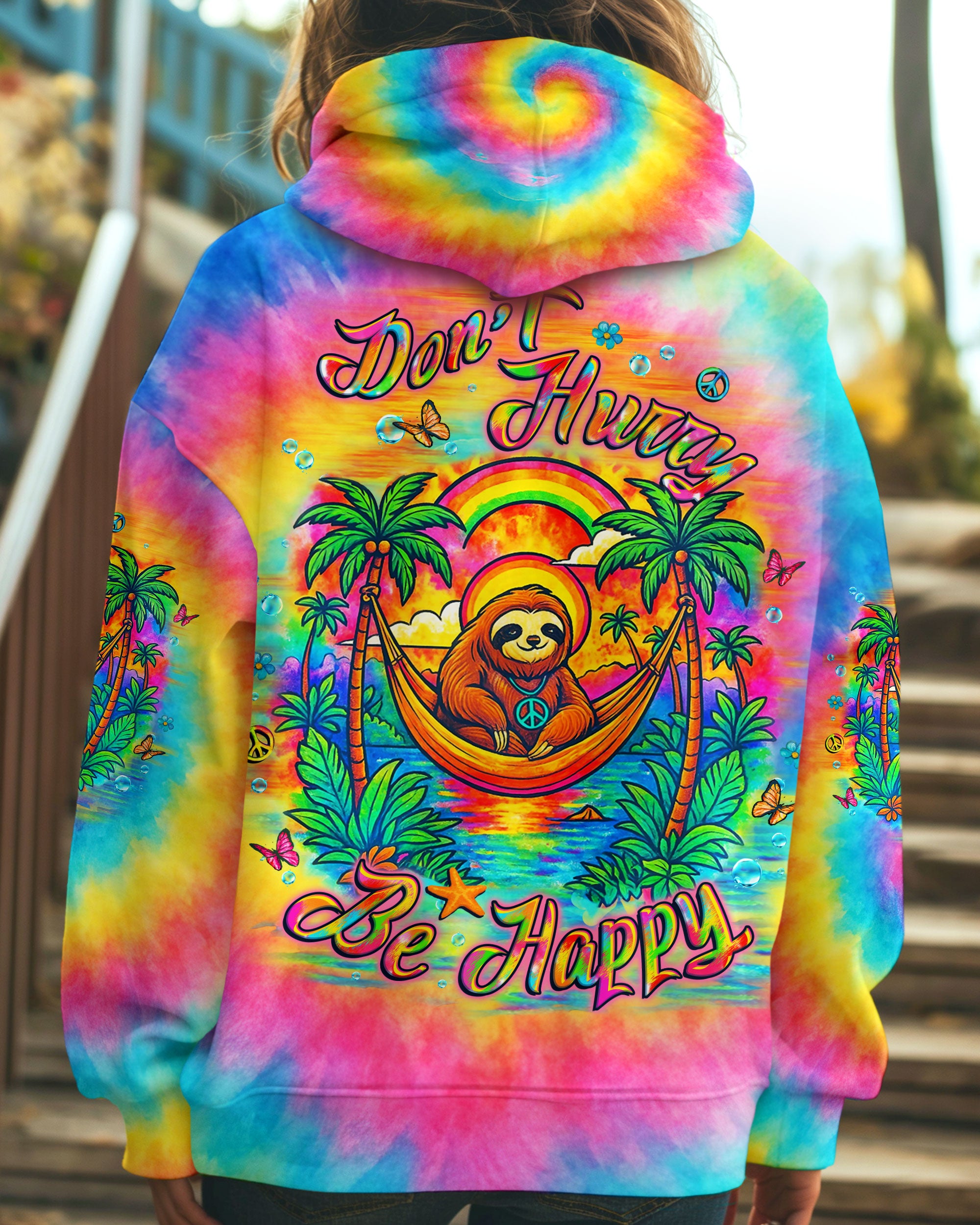 DON'T HURRY BE HAPPY SLOTH ALL OVER PRINT - YHLT0407252