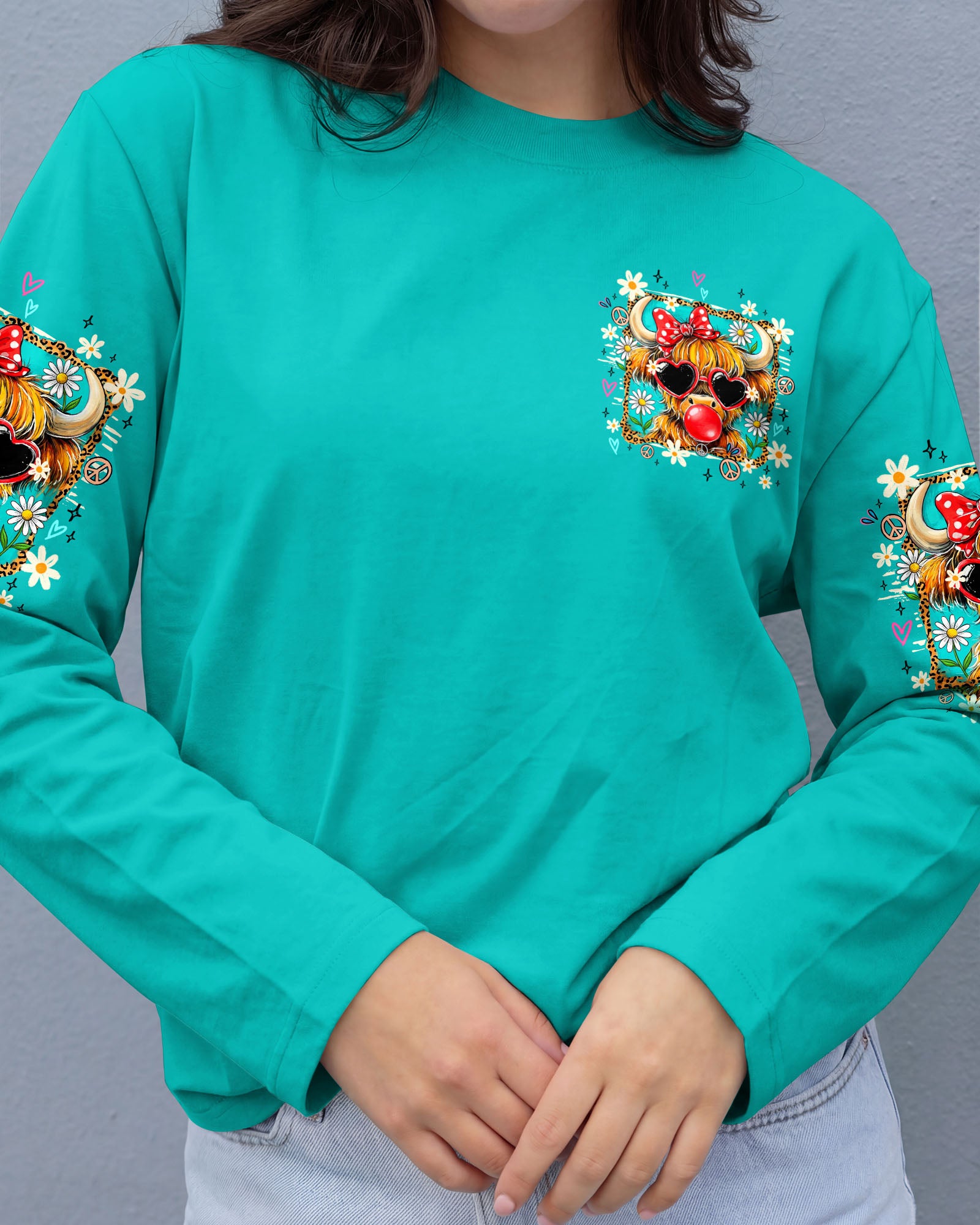 FEELIN' MOOOOVY HIGHLAND COW ALL OVER PRINT - TY0907261