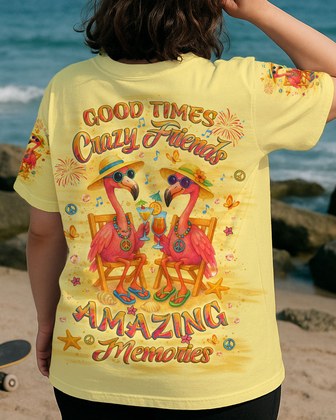 GOOD TIMES CRAZY FRIEND FLAMINGO ALL OVER PRINT - YHLT2305253