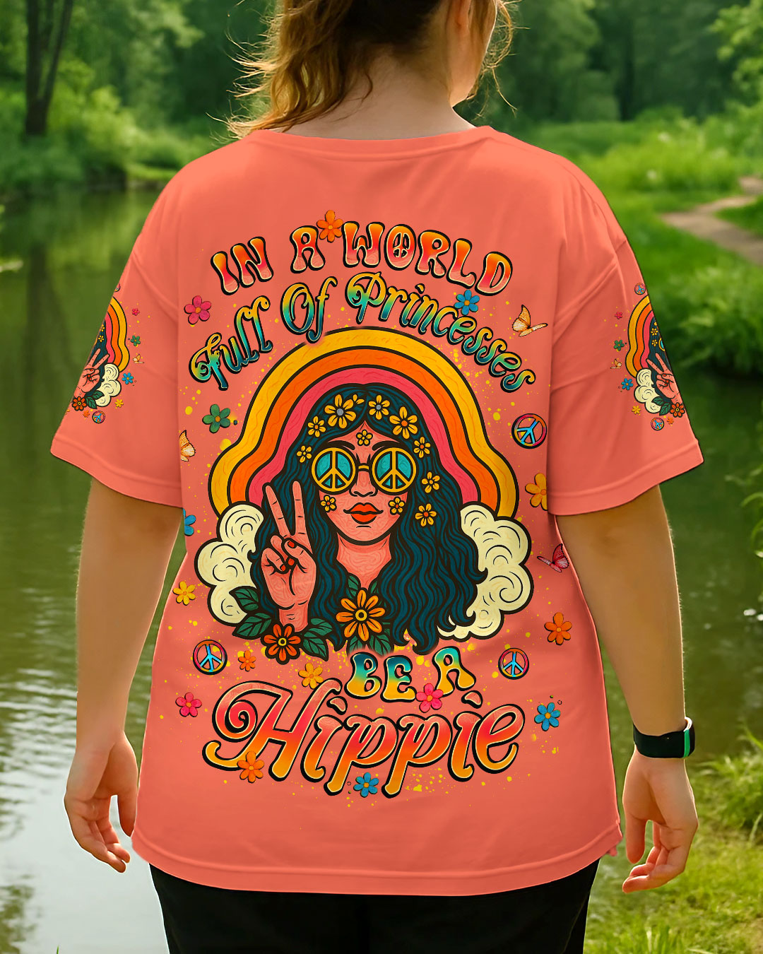 IN A WORLD FULL OF PRINCESSES BE A HIPPIE ALL OVER PRINT - YHLT0506252