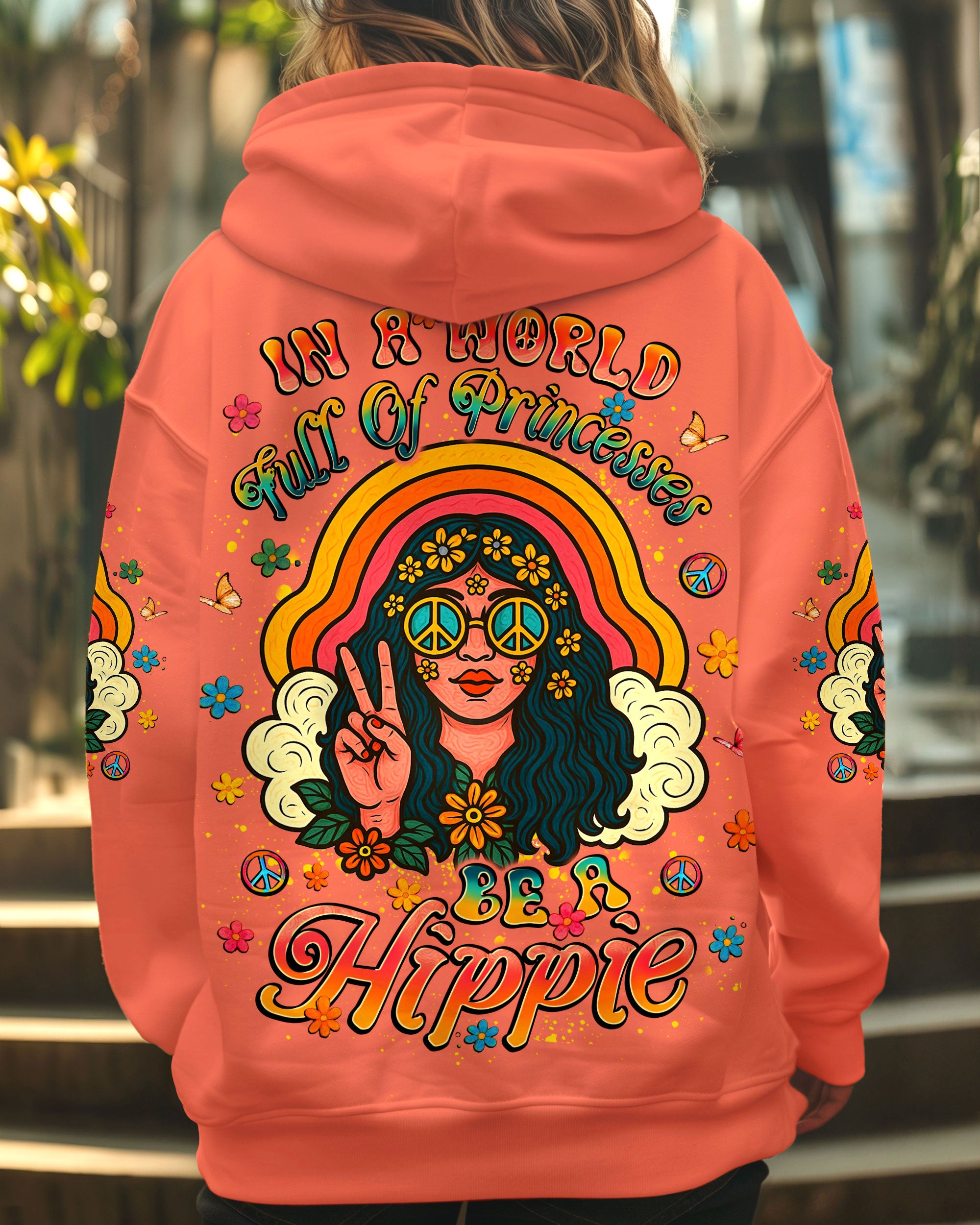 IN A WORLD FULL OF PRINCESSES BE A HIPPIE ALL OVER PRINT - YHLT0506252