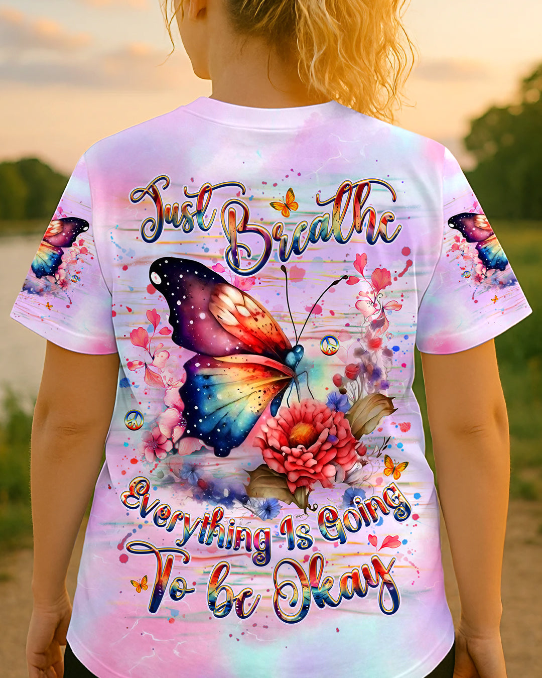 JUST BREATHE BUTTERFLY ALL OVER PRINT - YHHG2606254