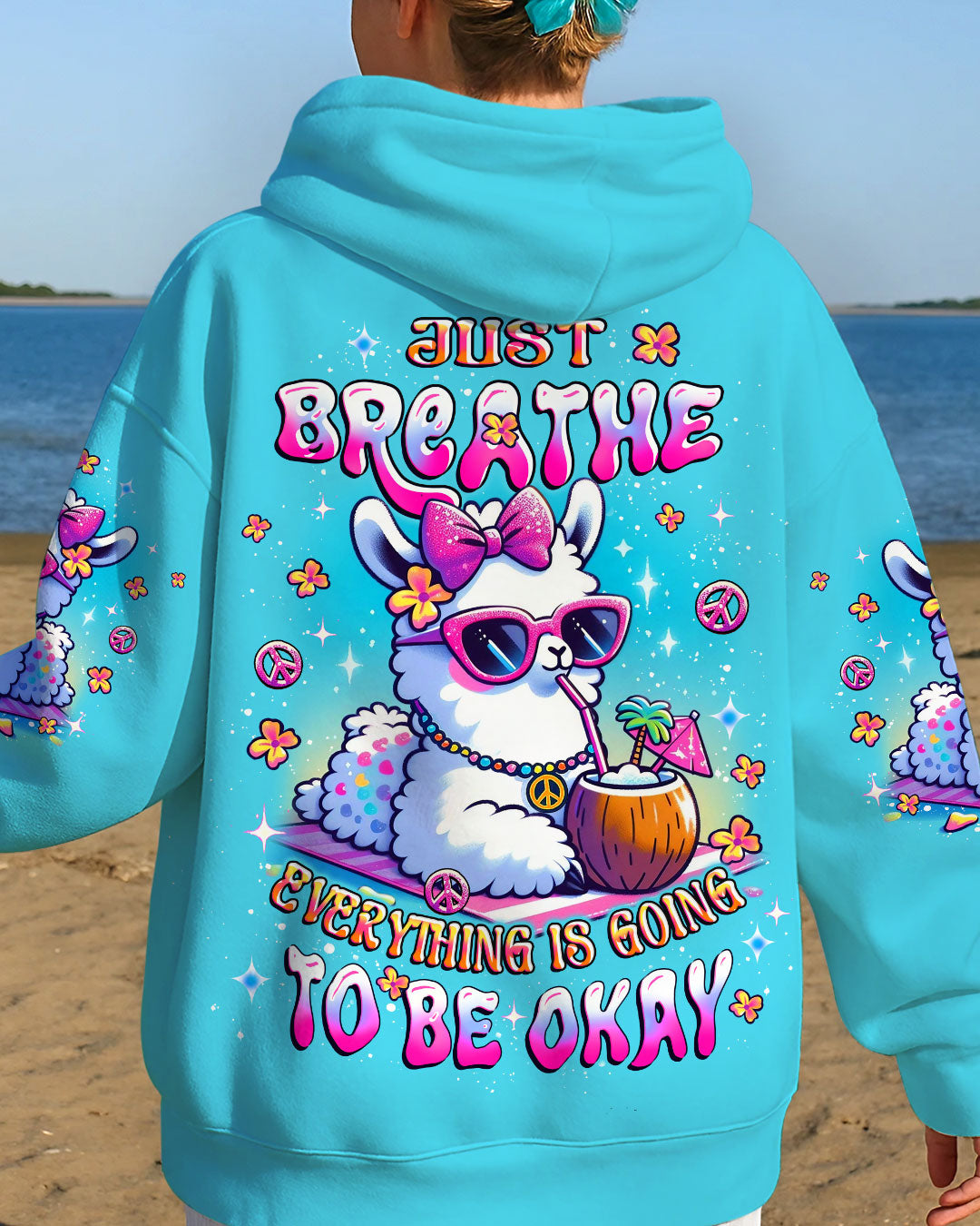 JUST BREATHE LLAMA ALL OVER PRINT - YHLT1508252