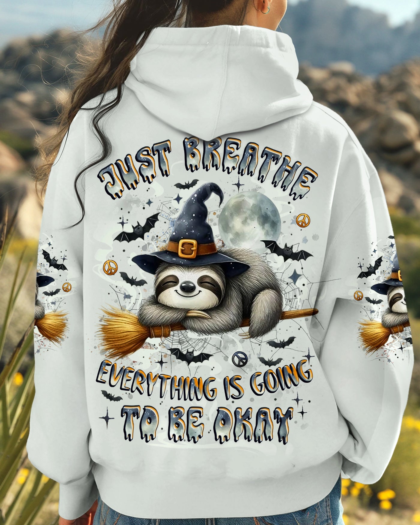 JUST BREATHE SLOTH WITCH HALLOWEEN ALL OVER PRINT - YHLT0808251