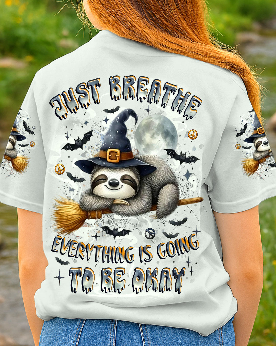 JUST BREATHE SLOTH WITCH HALLOWEEN ALL OVER PRINT - YHLT0808251