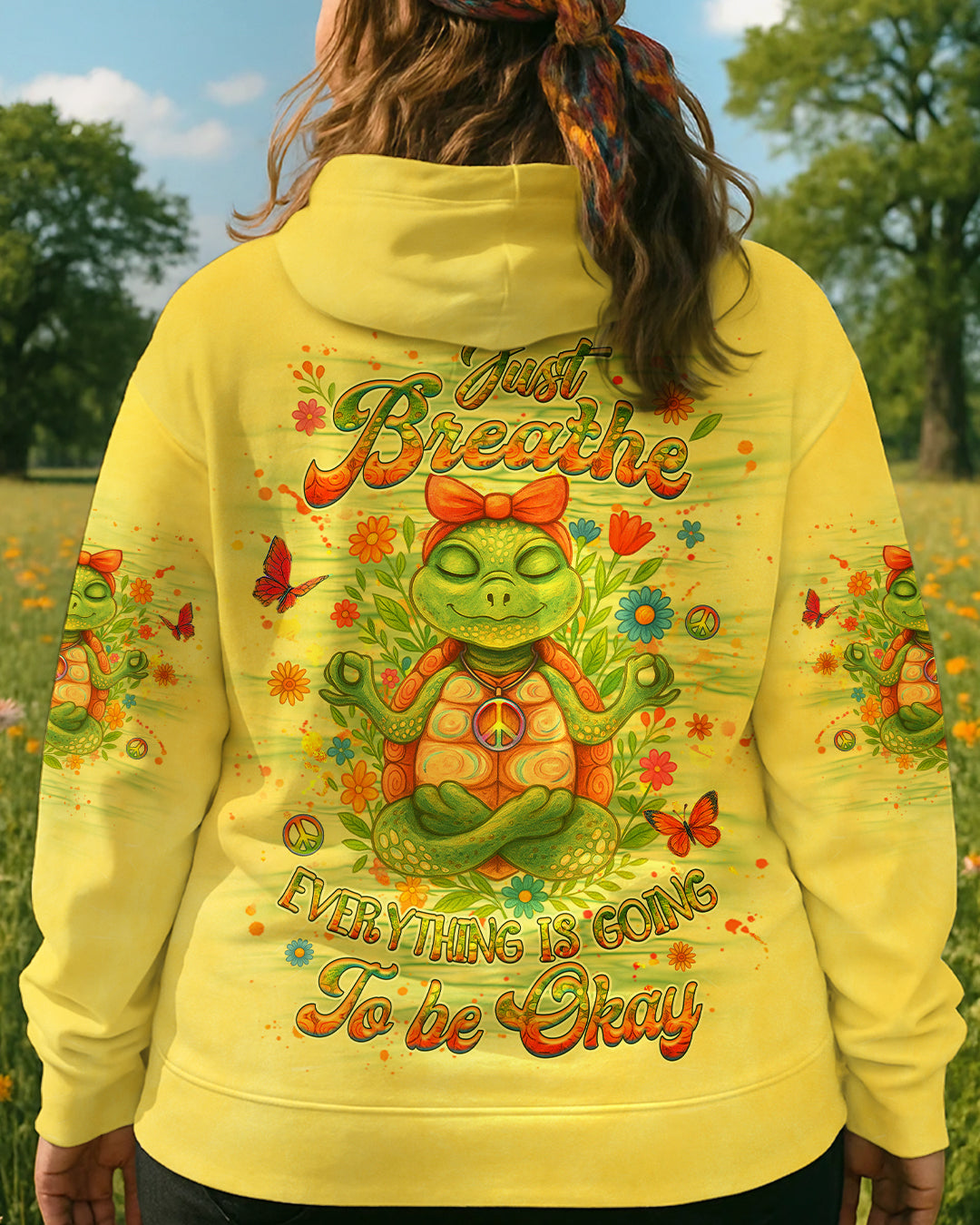 JUST BREATHE TURTLE ALL OVER PRINT - YHHG1007254