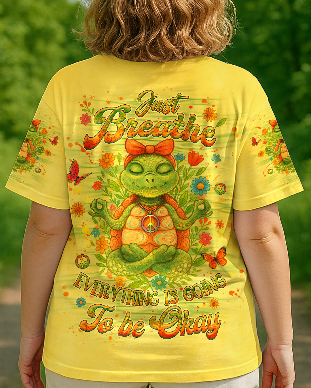 JUST BREATHE TURTLE ALL OVER PRINT - YHHG1007254