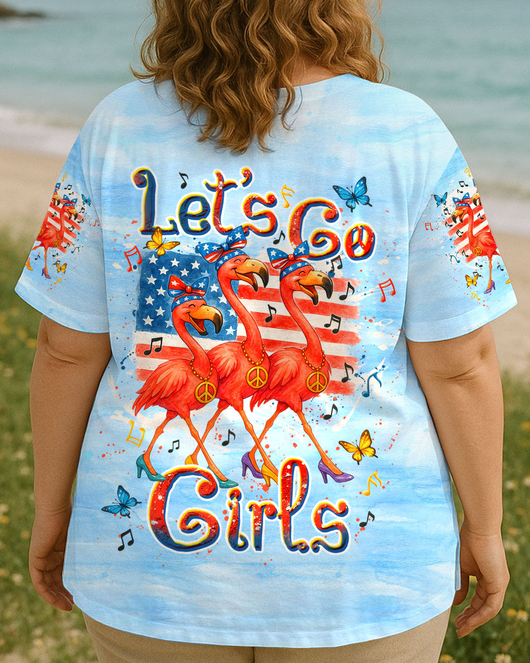 LET'S GO GIRLS FLAMINGO ALL OVER PRINT - YHDU1405254