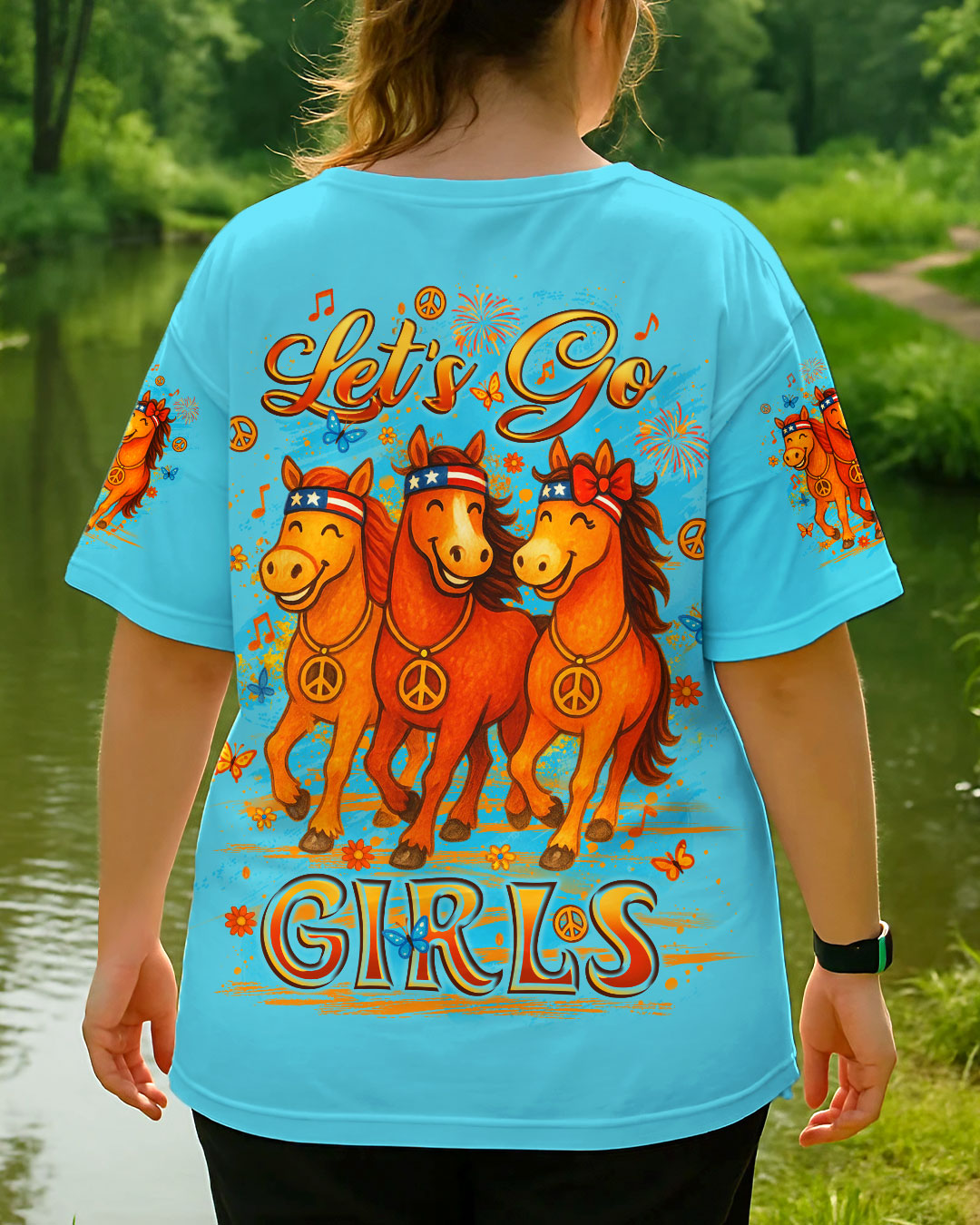 LET'S GO GIRLS HORSES ALL OVER PRINT - YHLT2705251