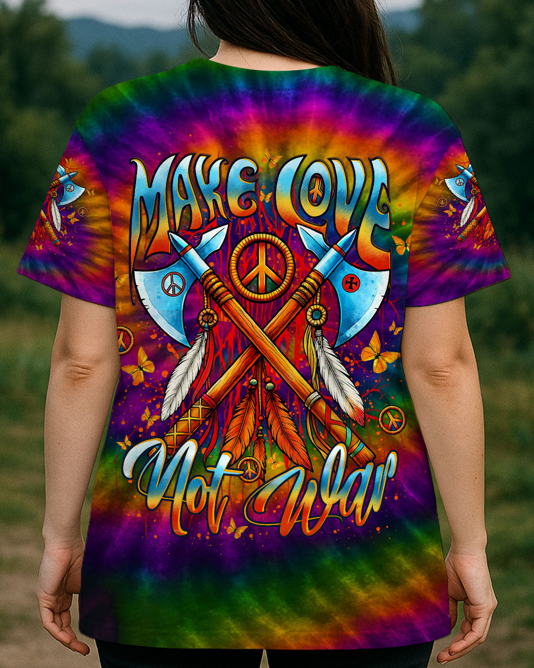 MAKE LOVE NOT WAR ALL OVER PRINT - YHLT1106252
