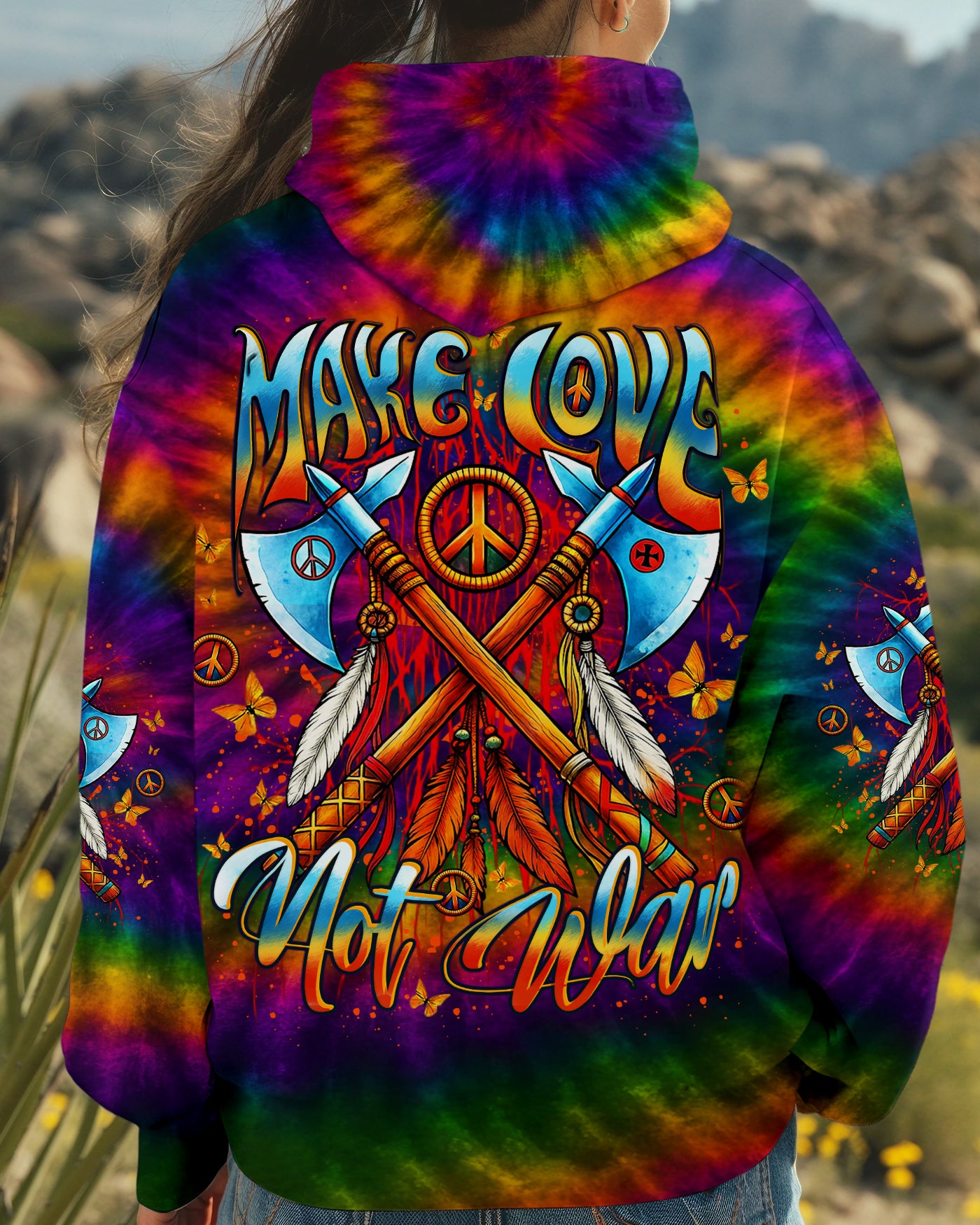 MAKE LOVE NOT WAR ALL OVER PRINT - YHLT1106252