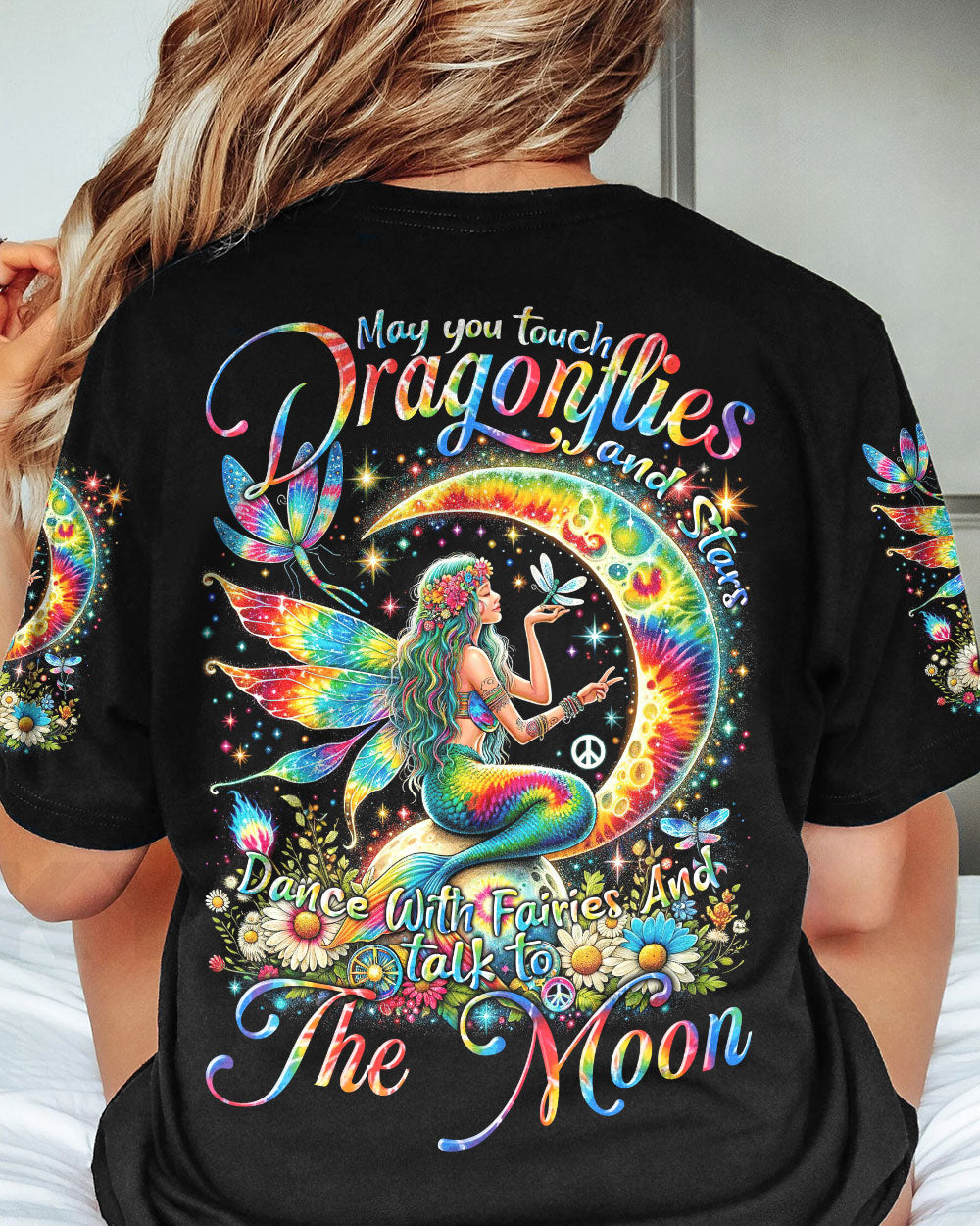 MAY YOU TOUCH DRAGONFLIES AND STARS MERMAID ALL OVER PRINT - TYTM0112232
