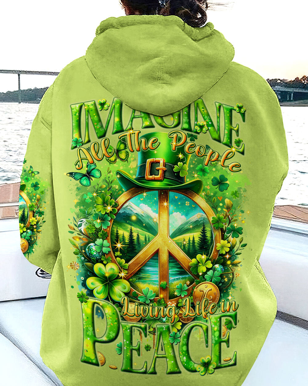 IMAGINE ALL THE PEOPLE LIVING LIFE IN PEACE PATRICK'S DAY ALL OVER PRINT - TYTM1201241