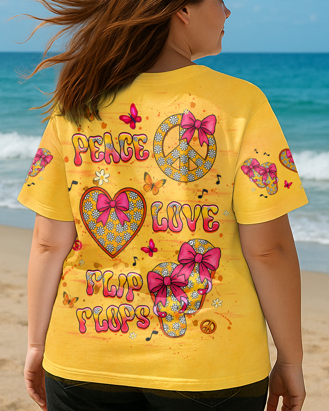 PEACE LOVE FLIP FLOPS ALL OVER PRINT - YHHG1505252