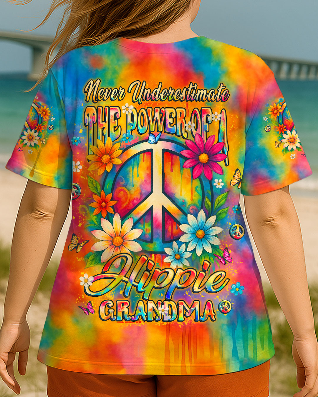POWER OF A HIPPIE GRANDMA ALL OVER PRINT - YHLT0107253