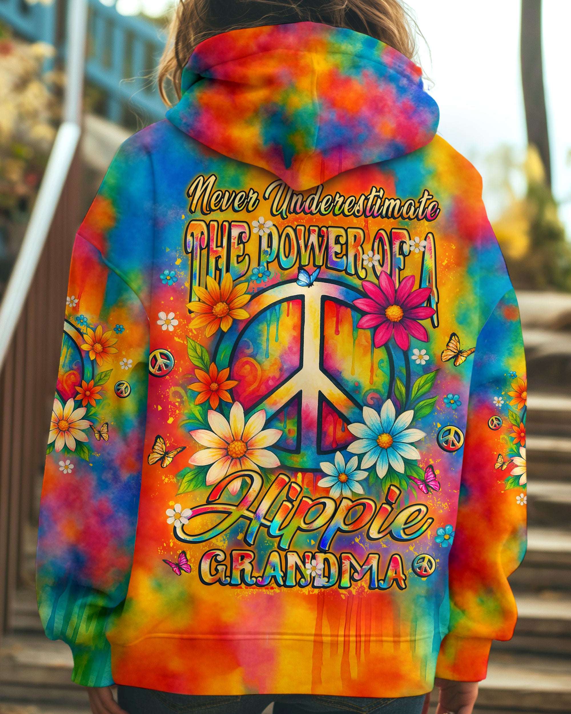 POWER OF A HIPPIE GRANDMA ALL OVER PRINT - YHLT0107253