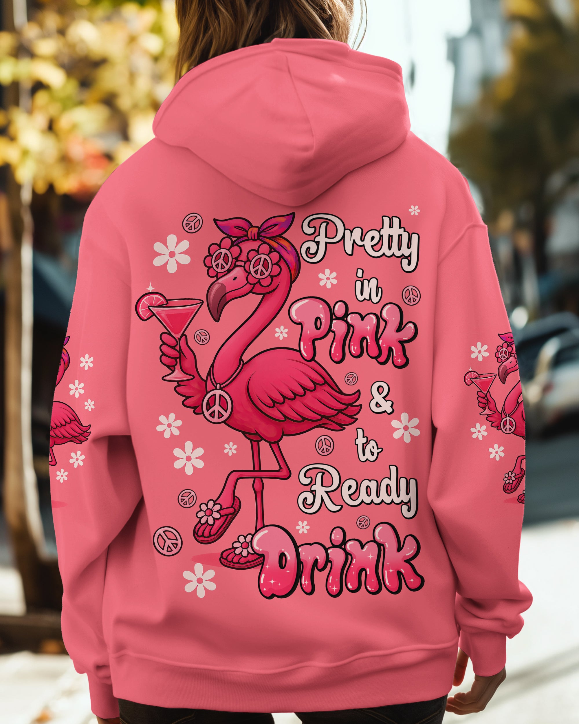 PRETTY IN PINK FLAMINGO HIPPIE ALL OVER PRINT - TYQY2506252
